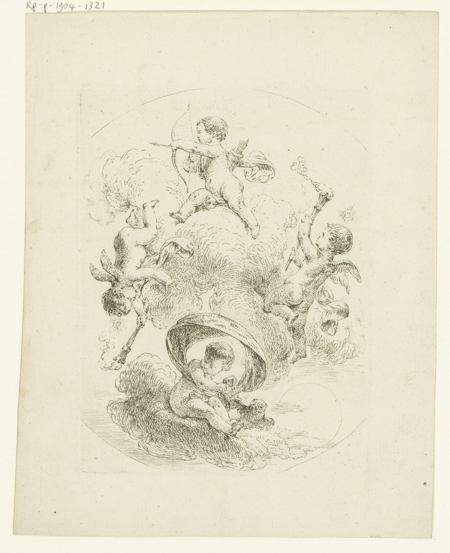 Allegorie van de dag by Christian Bernhard Rode
