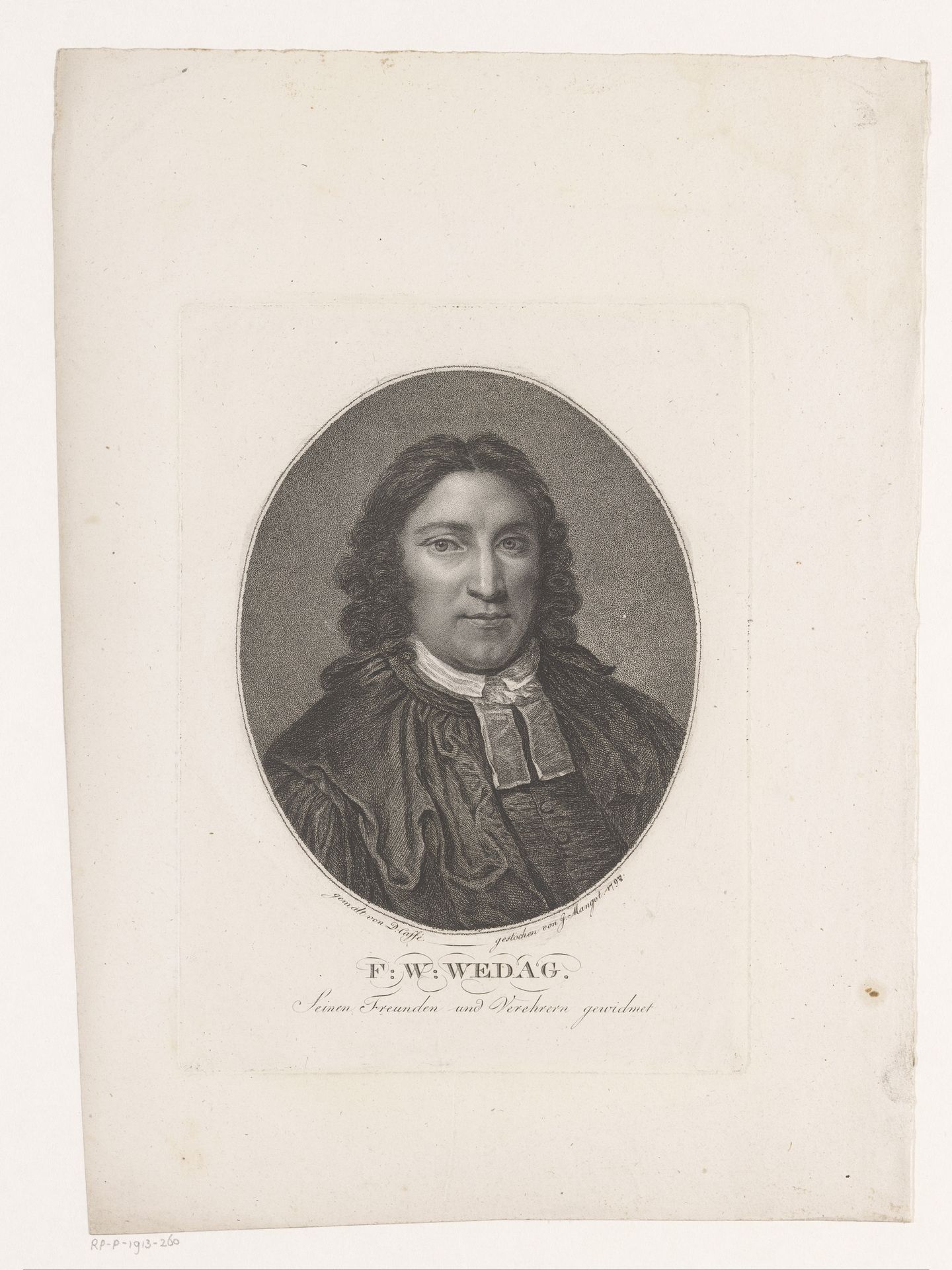 Portret van Friedrich Wilhelm Wedag by Jacob Mangot