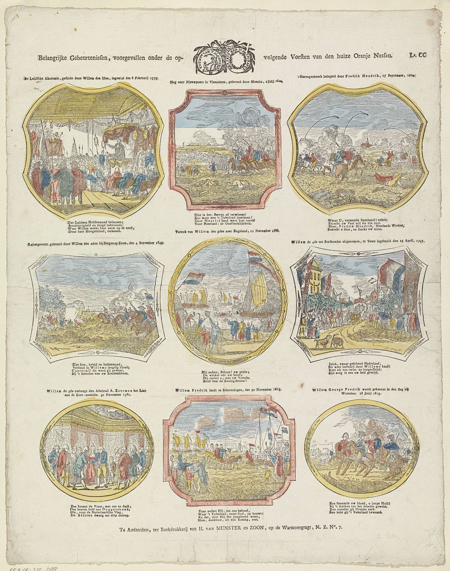 Belangrijke gebeurtenissen, voorgevallen onder de op- / volgende vorsten van den huize Oranje Nassau by Jacob Plügger