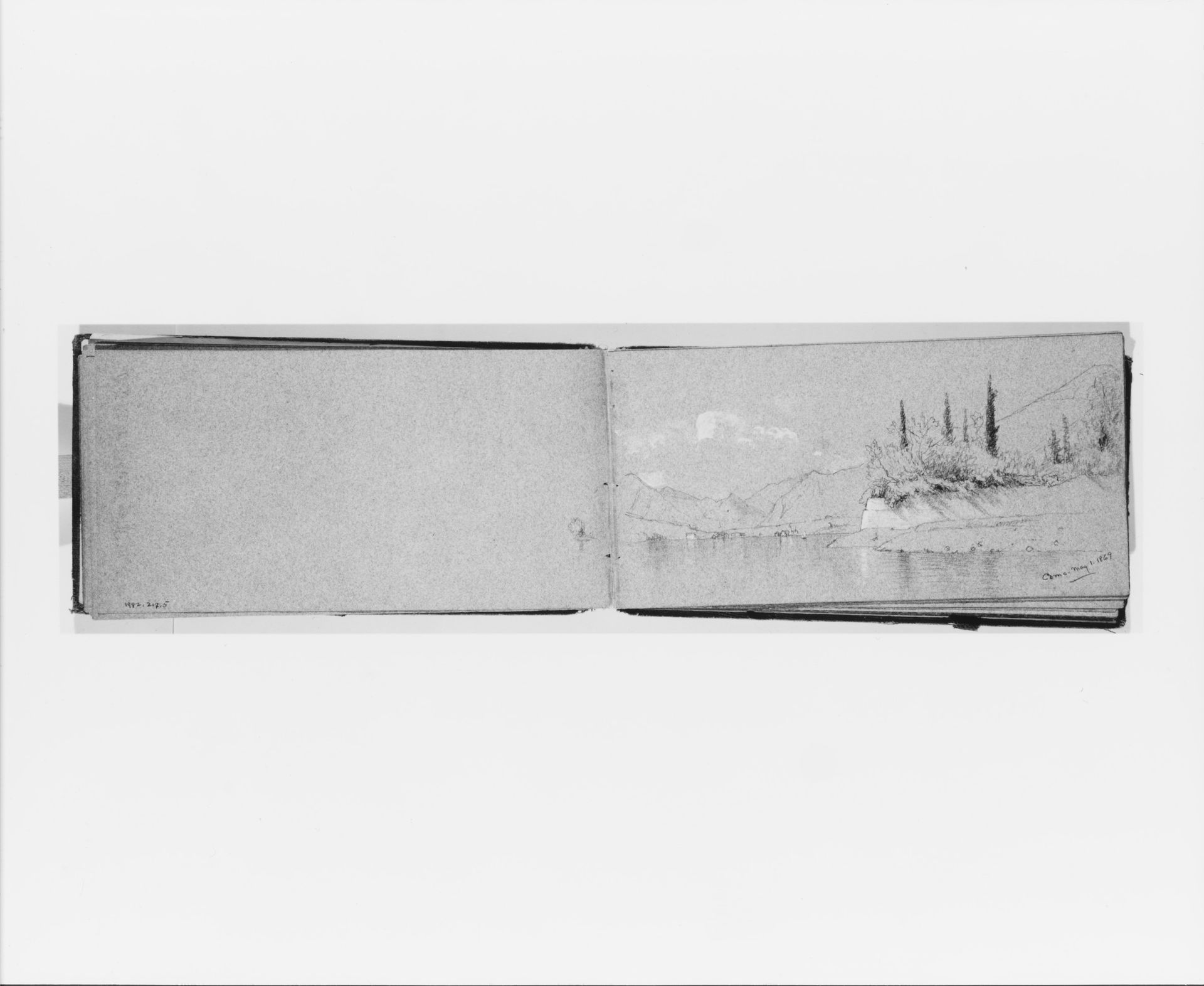Lake Como, May 1, 1869 (recto, from Sketchbook) by Jervis McEntee