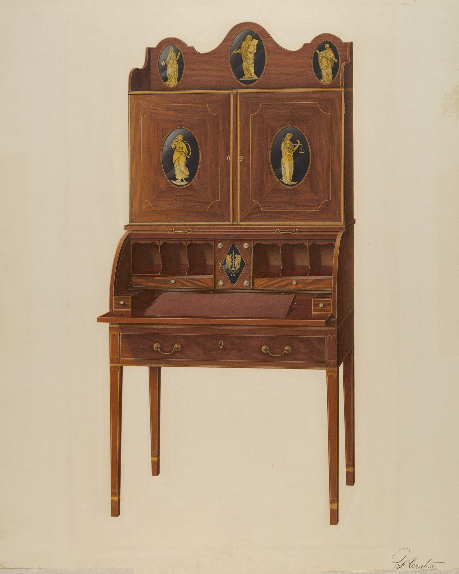Cabinet Top Desk by Ferdinand Cartier