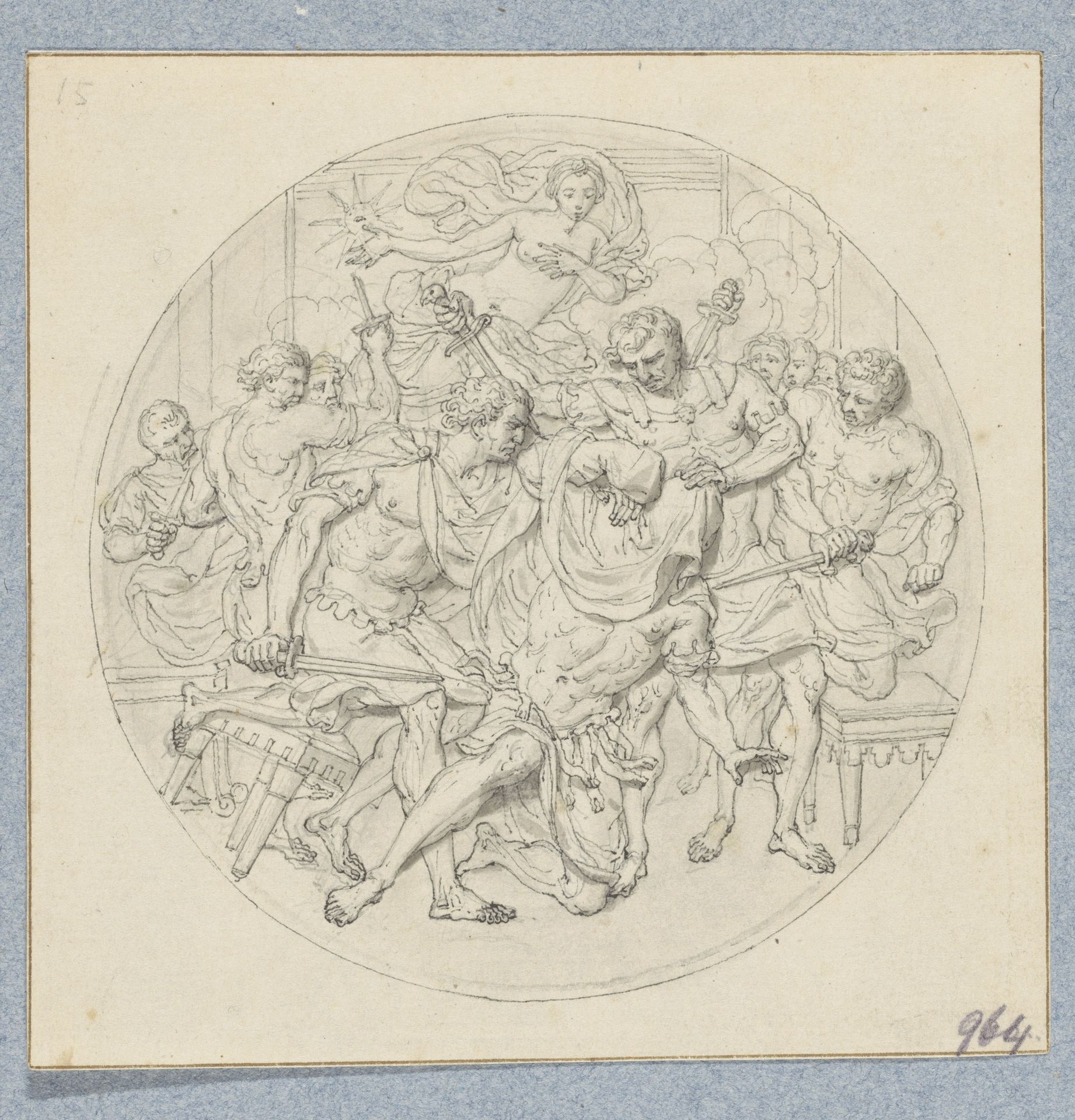 De dood van Julius Cesar (in doos met 43 tekeningen) by Louis Fabritius Dubourg