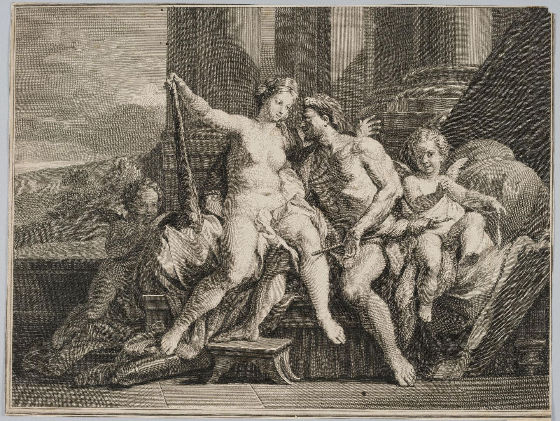 Hercules and Omphale by Louis Desplaces