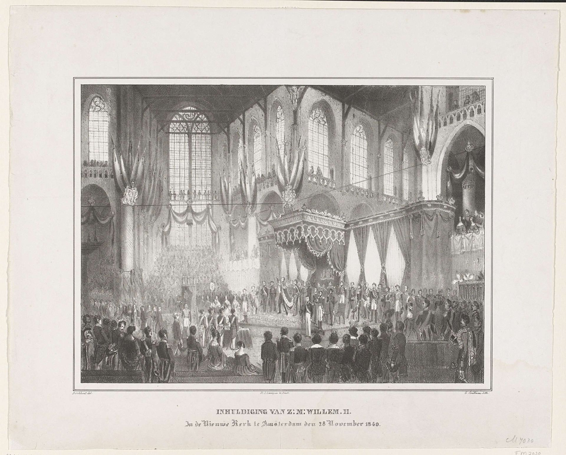 Inhuldiging van Z:M: Willem. II. In de Nieuwe Kerk te Amsterdam den 28 November 1840 by George Coutteau
