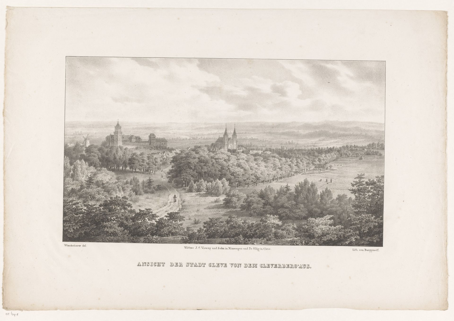 Gezicht op Kleef by Guillaume Philidor Van den Burggraaff