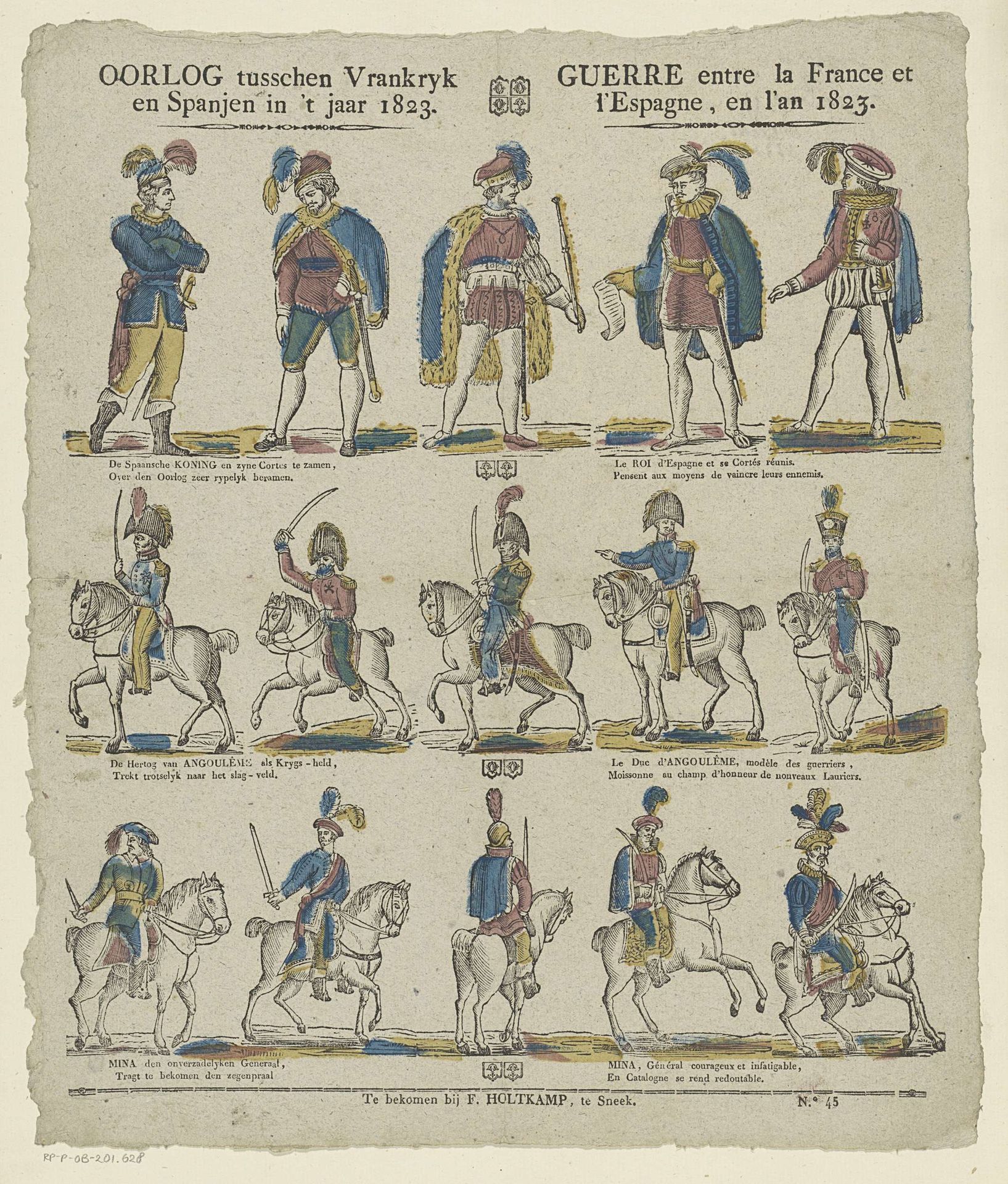 Oorlog tusschen Vrankryk / en Spanjen in 't jaar 1823 / Guerre entre la France et / l'Espagne, en l'an 1823 by F. Holtkamp