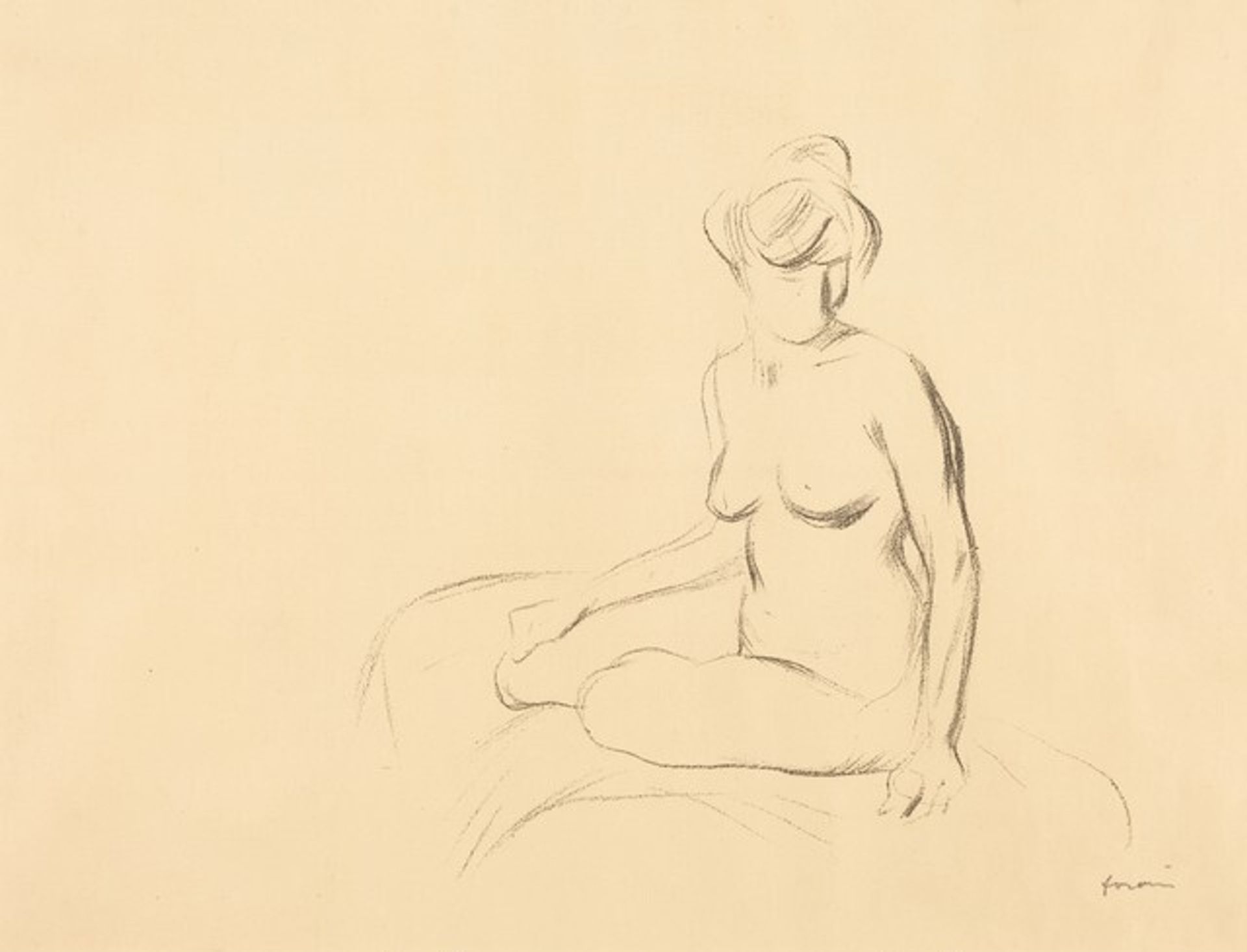 Study of a Nude Woman with Lowered Arms by Jean-Louis Forain