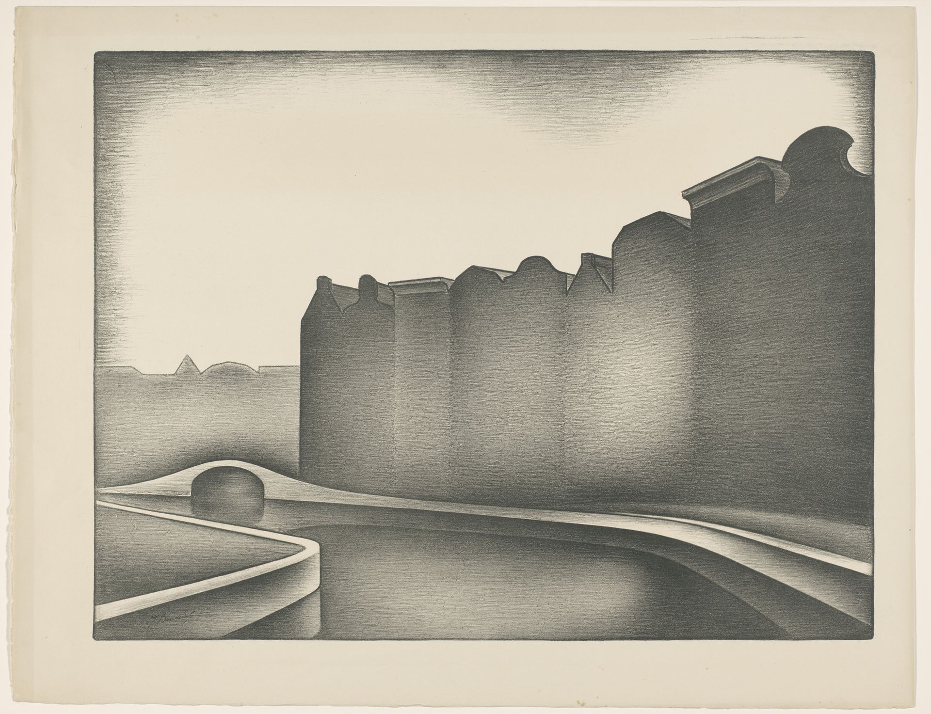 Huizen aan het water by Jacob Bendien