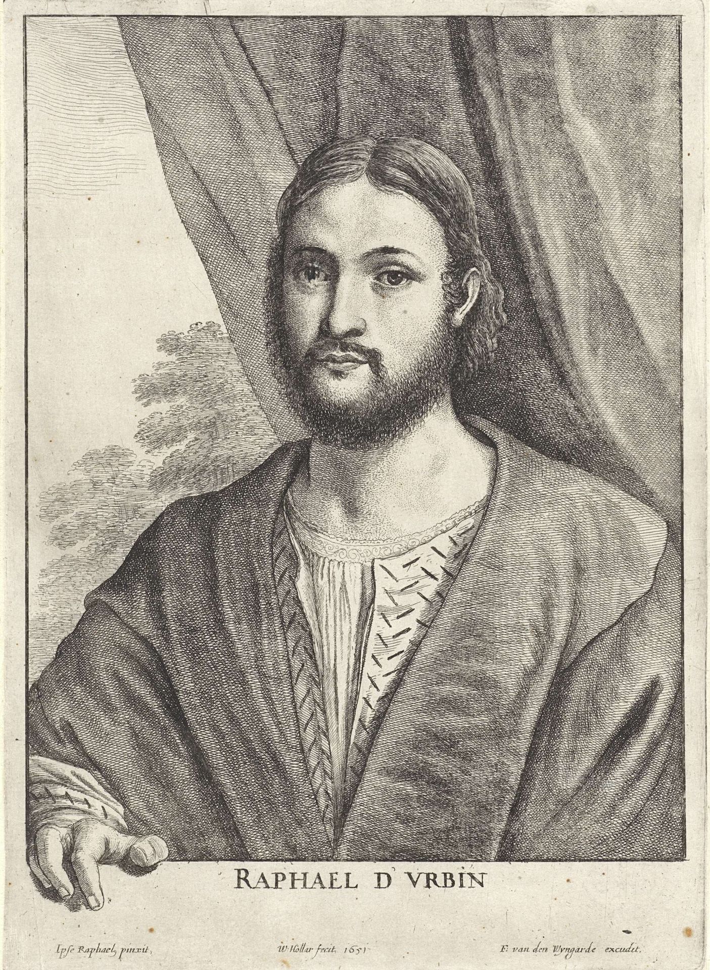 Portret van Rafaël by Wenceslaus Hollar
