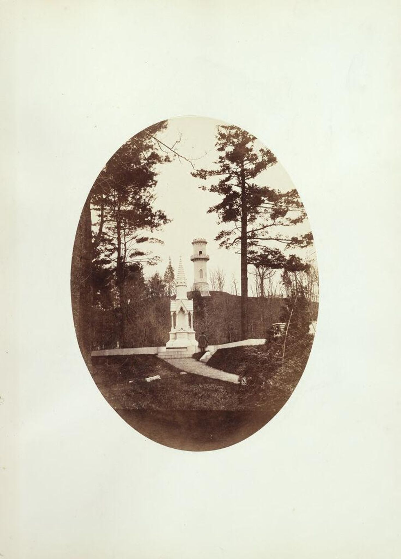 Mount Auburn Cemetery (scene with posed figure) by George Kendall Warren