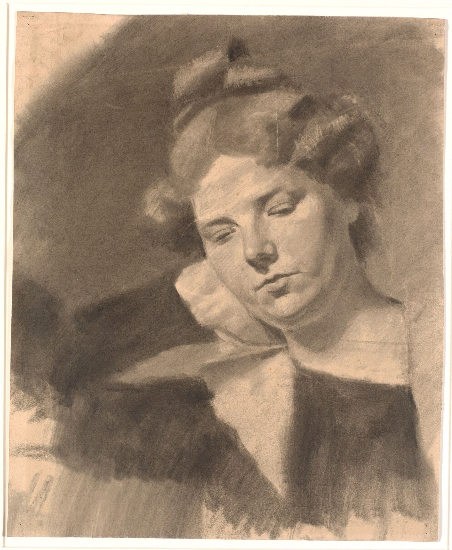 Portræt af Kathrine (Ketty) Mathilde Antonia Nielsen, f. Rask. (f. 1878, g.m. billedhuggeren Kai Nielsen i dennes første ægteskab.) by Oluf Hartmann