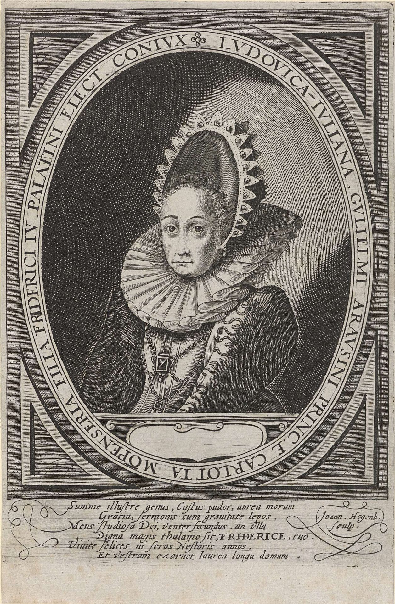 Portret van Louise Juliana, prinses van Oranje by Johann Hogenberg