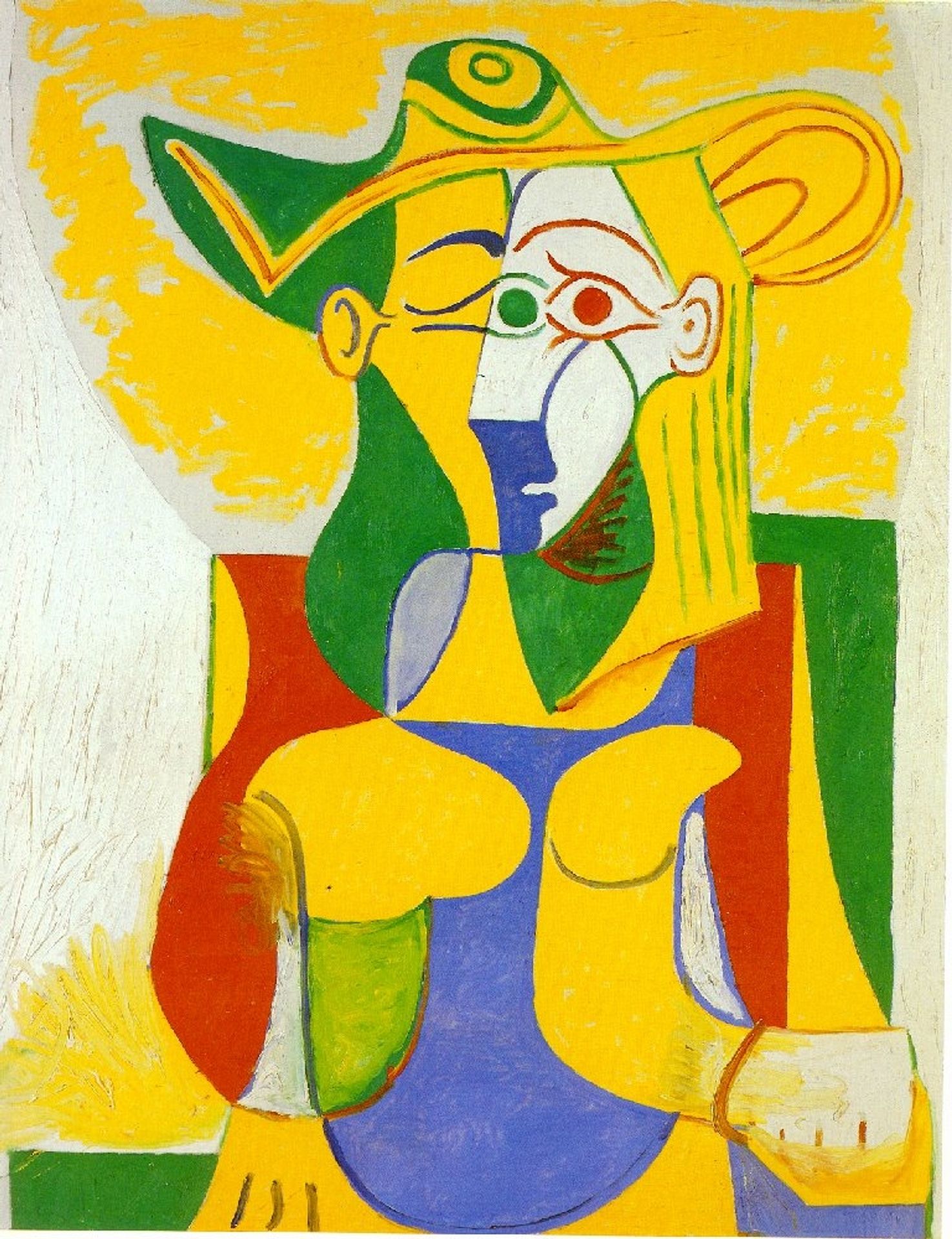 Woman sitting in an armchair by Pablo Picasso