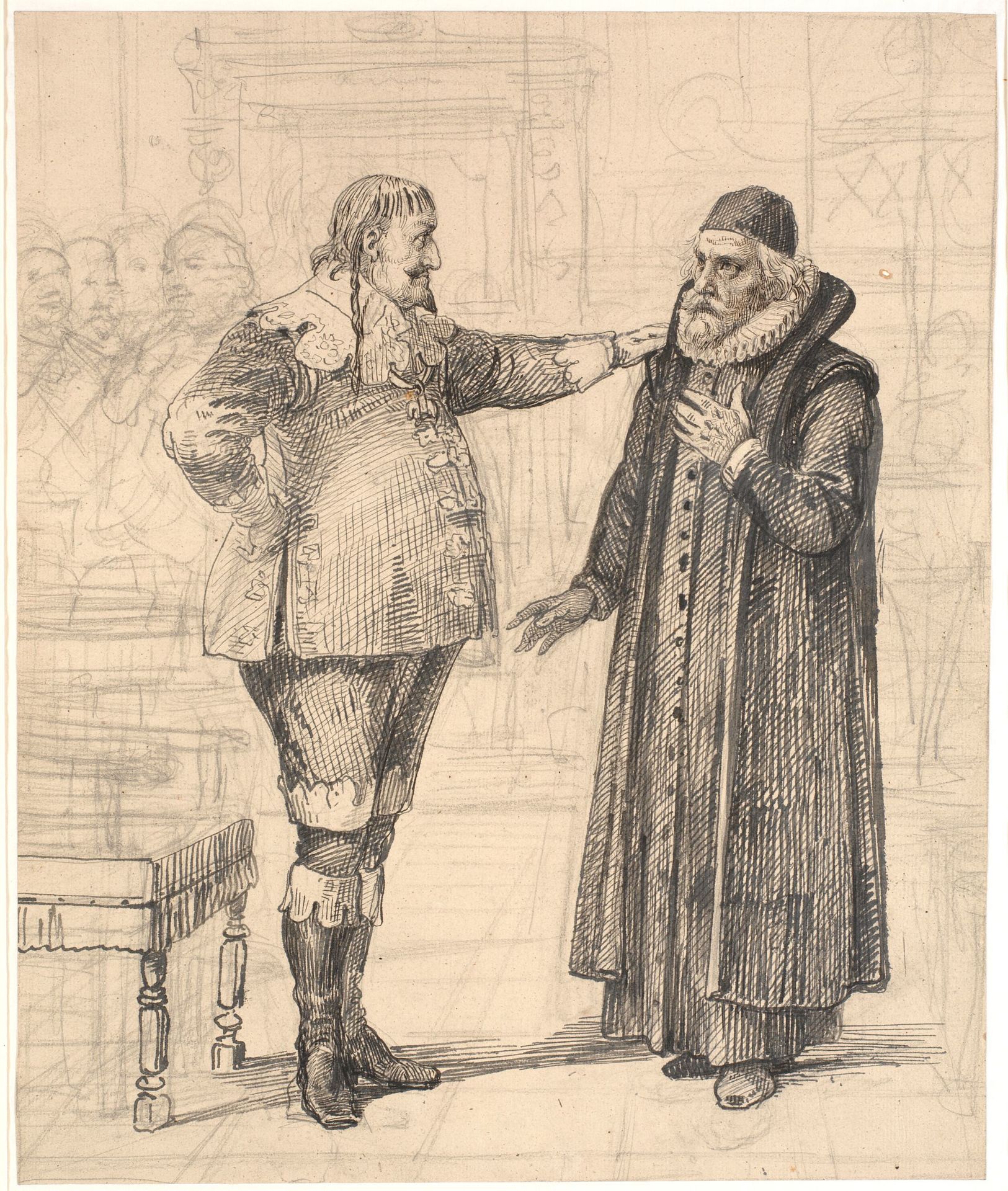 Ole Vind udnævnes til hofprædikant by Wilhelm Marstrand