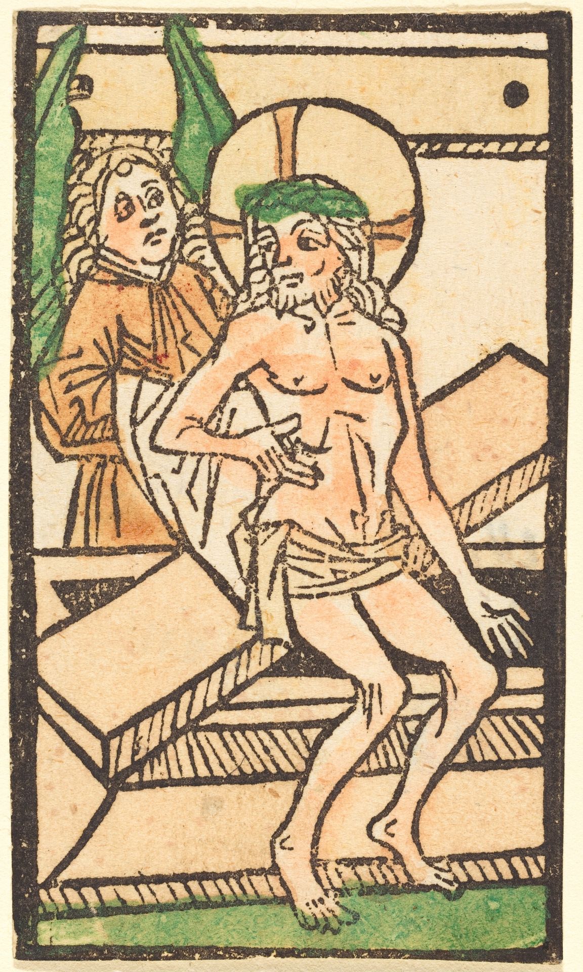 Christ Sitting on His Tomb with One Angel by Anonymous