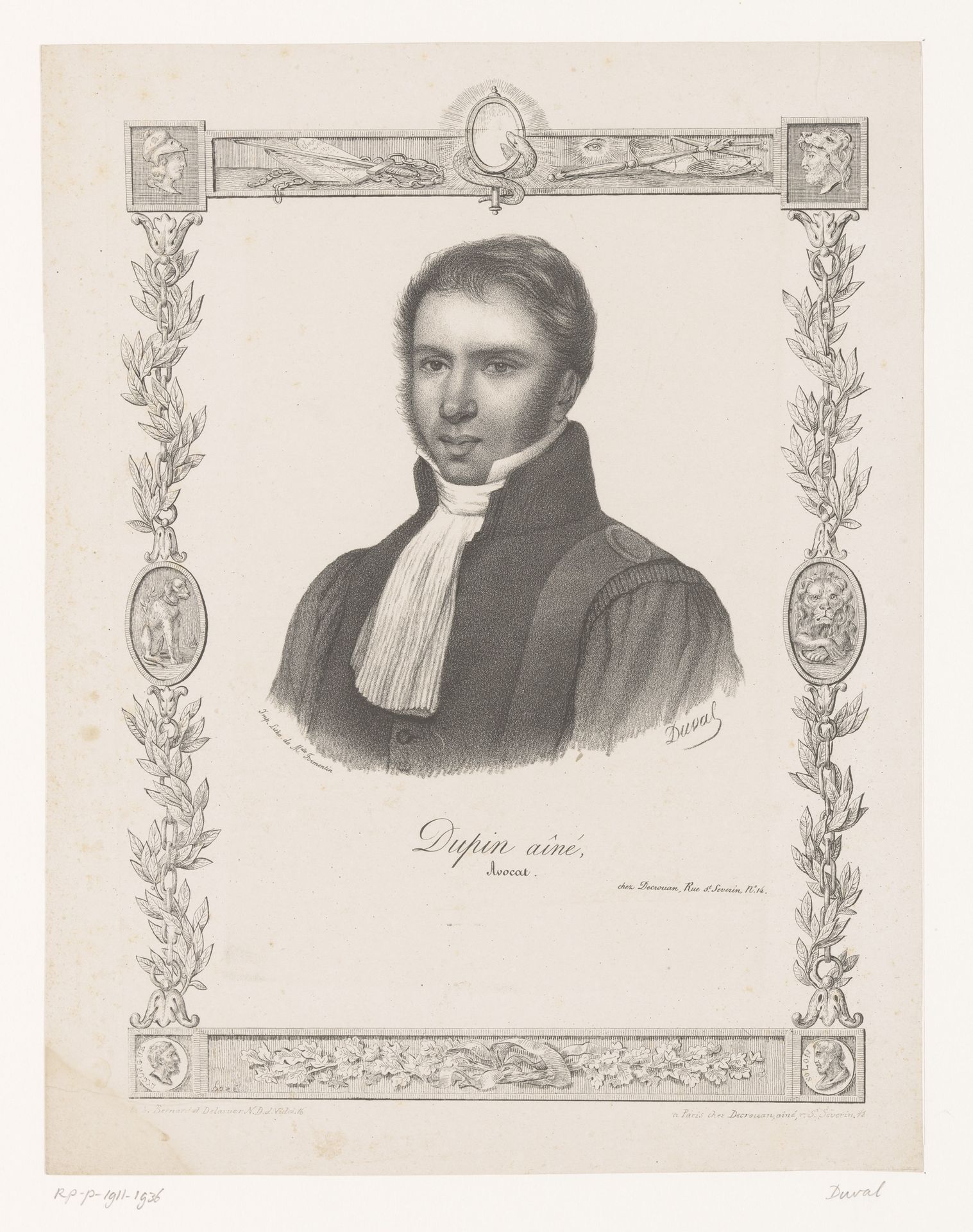 Portret van André Dupin by Duval