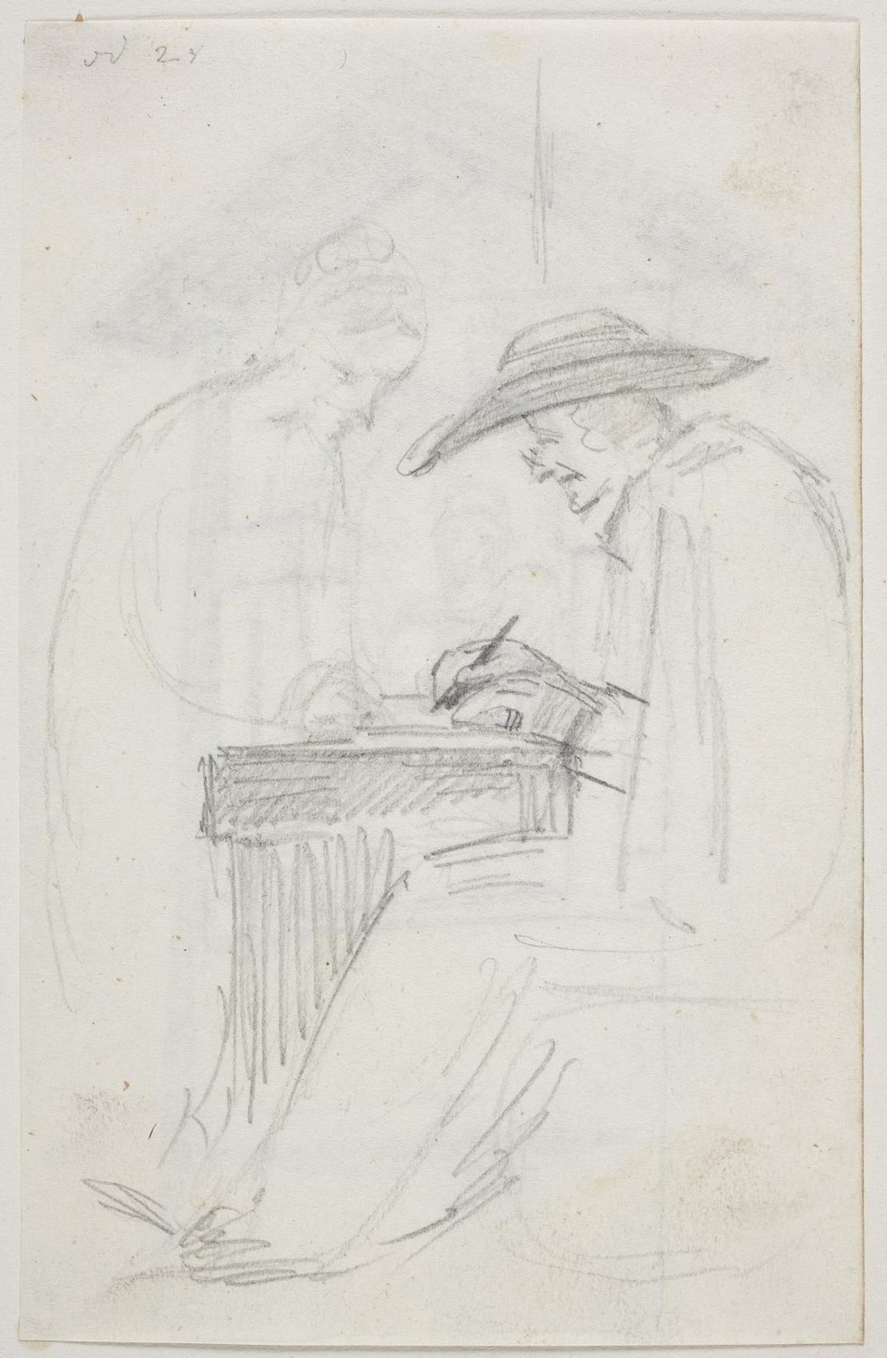 Studie til "Brevskriveren og Pigen" by Ernst Meyer