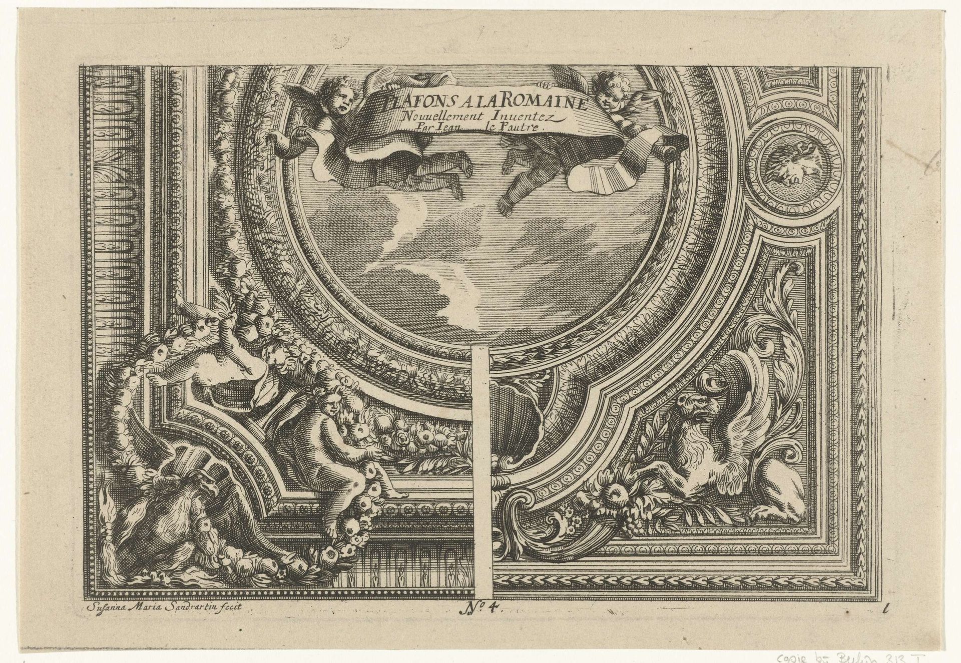 Titelblad: Plafons A La Romaine by Susanne Maria von Sandrart