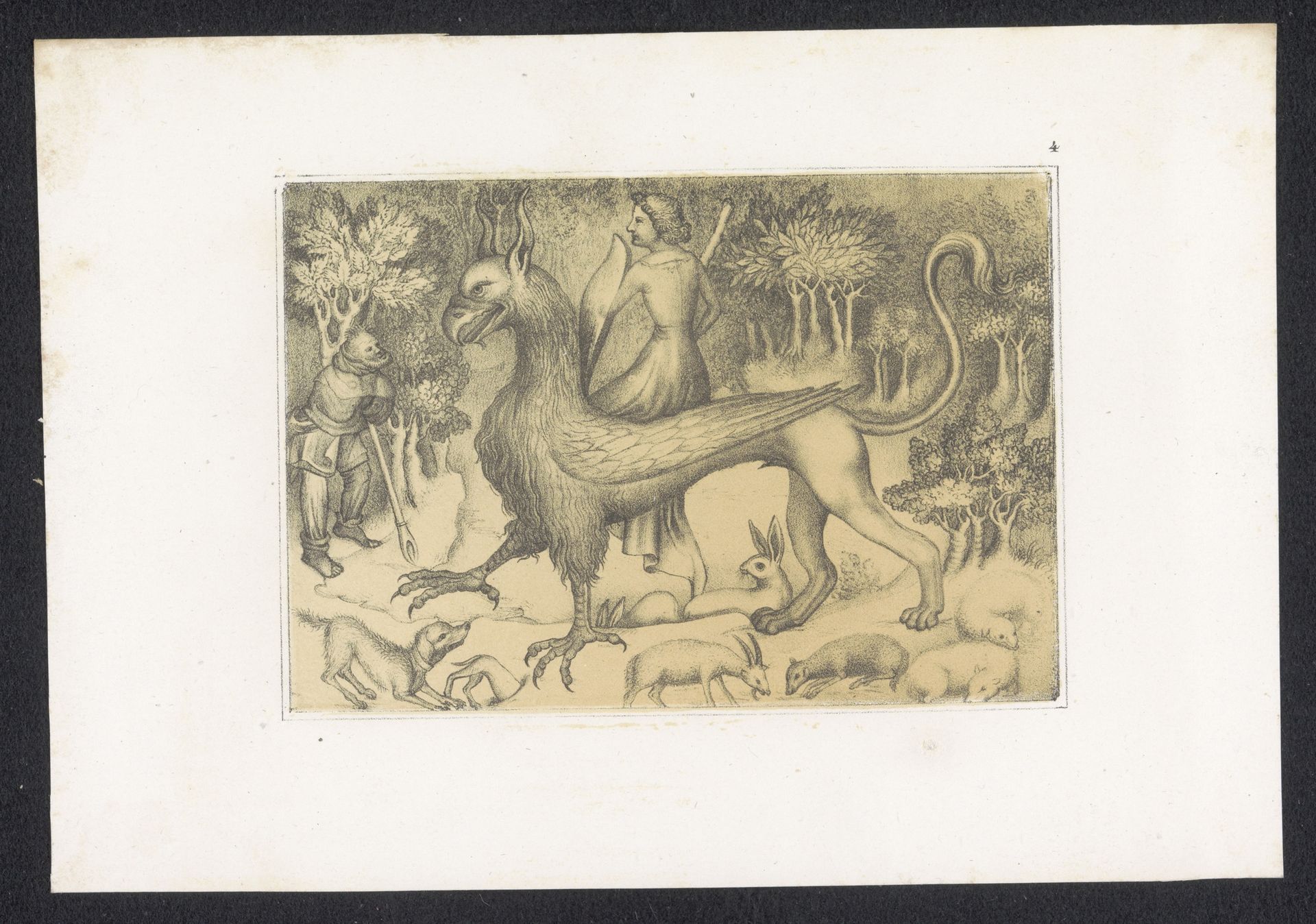 Vrouw zittend op griffioen by Karl Palzow