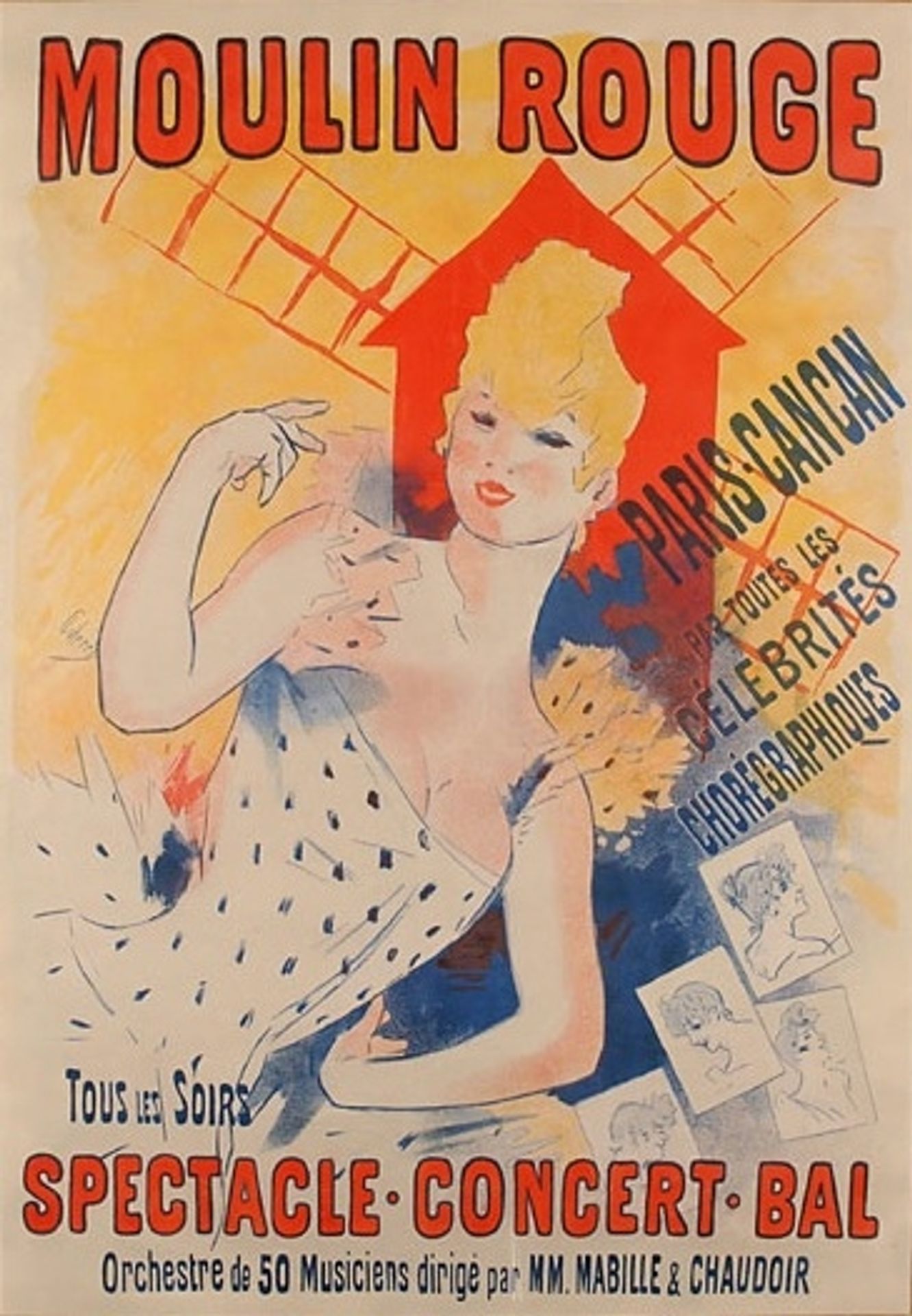 Moulin Rouge, Paris, Cancan by Jules Chéret