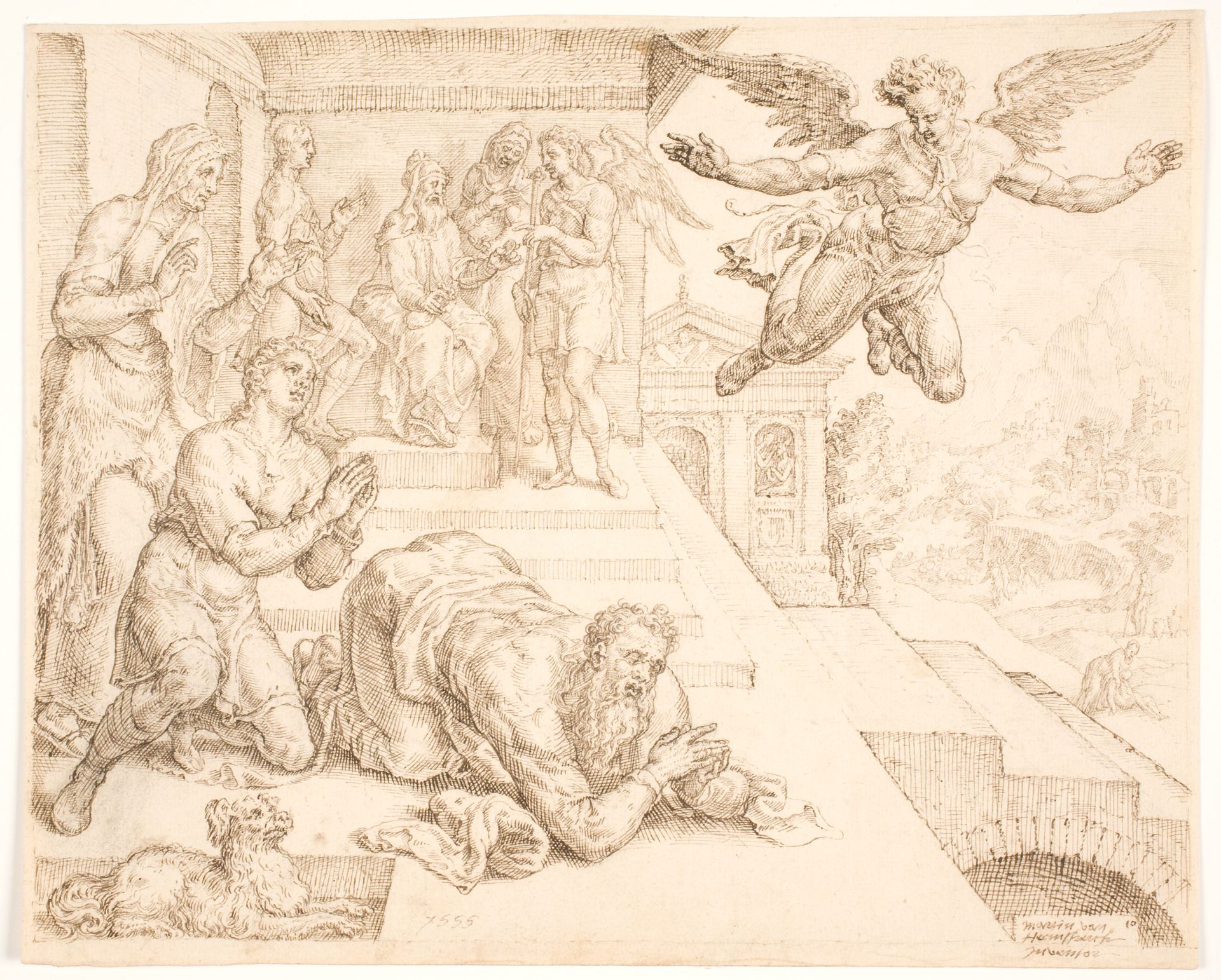 The Departure of the Angel by Maarten van Heemskerck