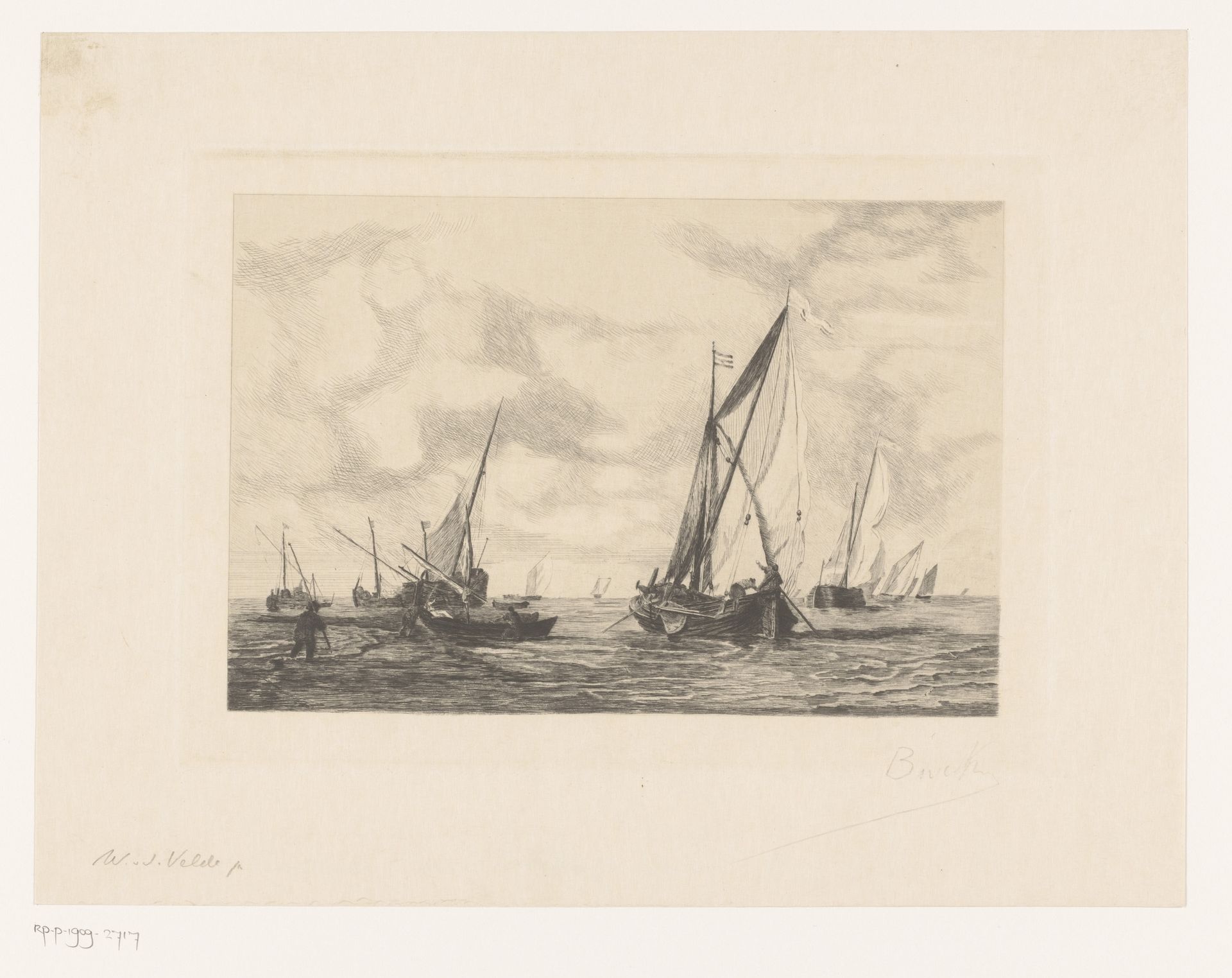 Zeilboten op het IJsselmeer by Florimond Buyck