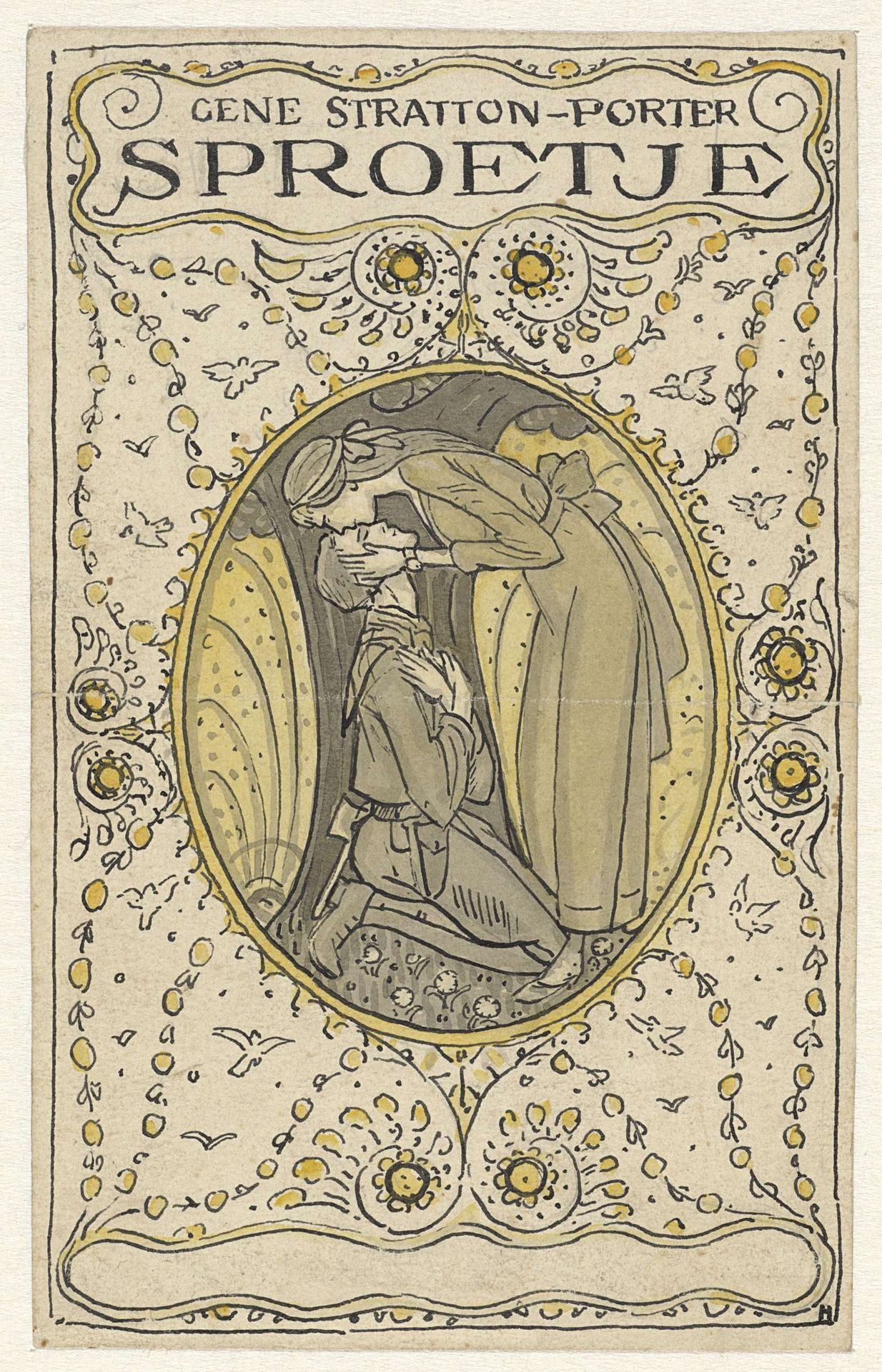 Meisje kust voor haar knielende Engelse soldaat by Albert (I) Hahn