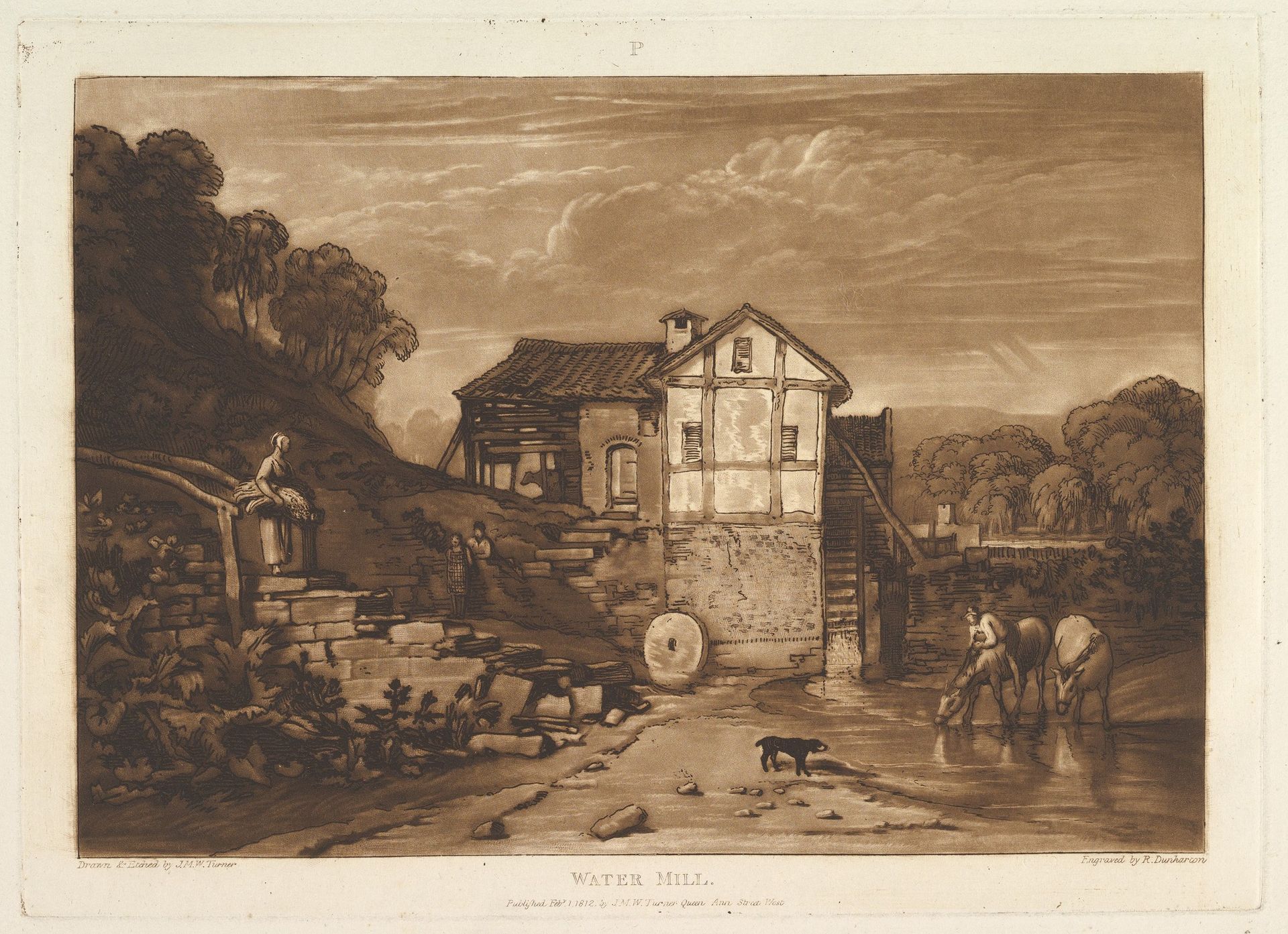 Water Mill (Liber Studiorum, part VIII, plate 37) by Joseph Mallord William Turner