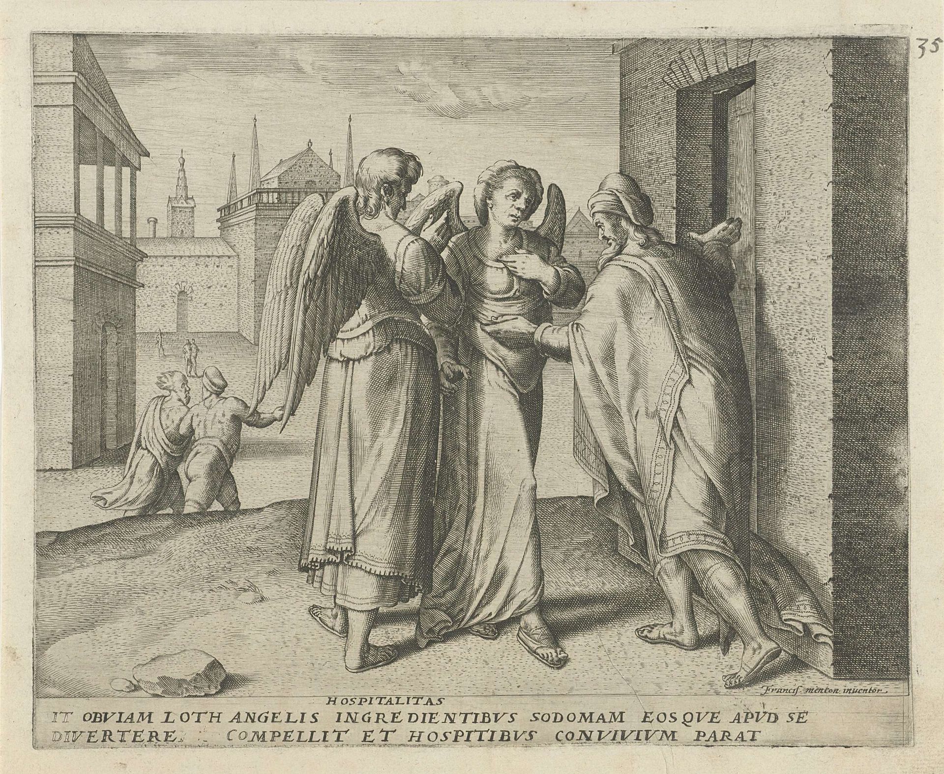 Lot en de twee engelen by Anonymous
