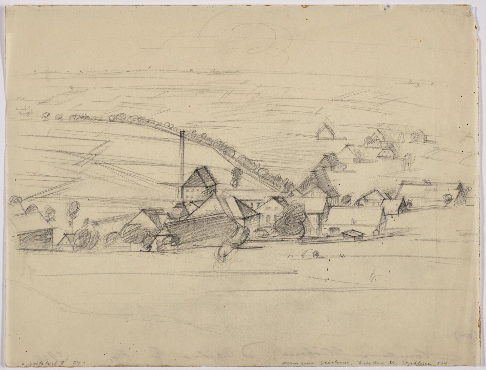View of Voitsdorf with Smoke Stack by Hermann GlÃ¶ckner
