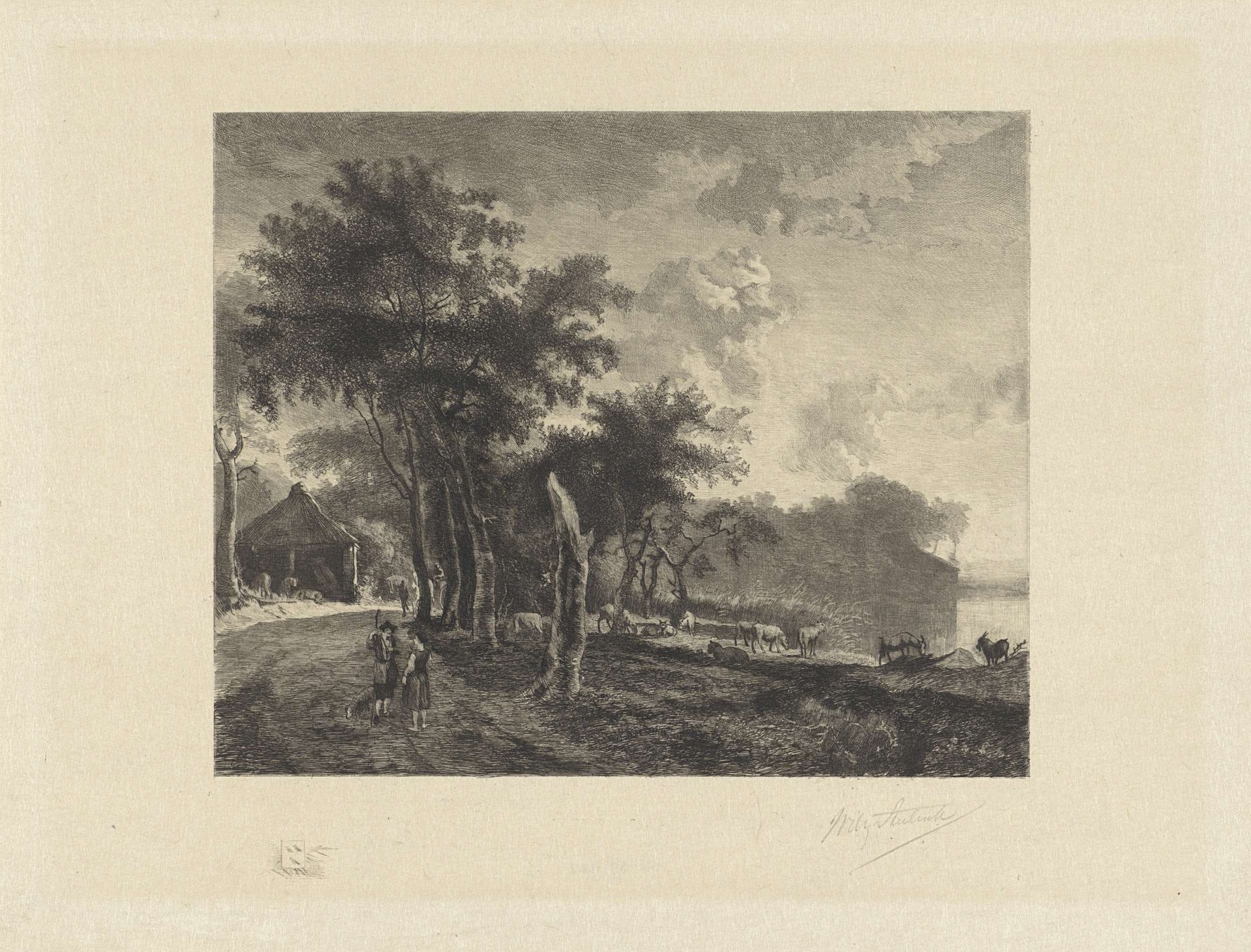 Landschap met herders by Willem (II) Steelink