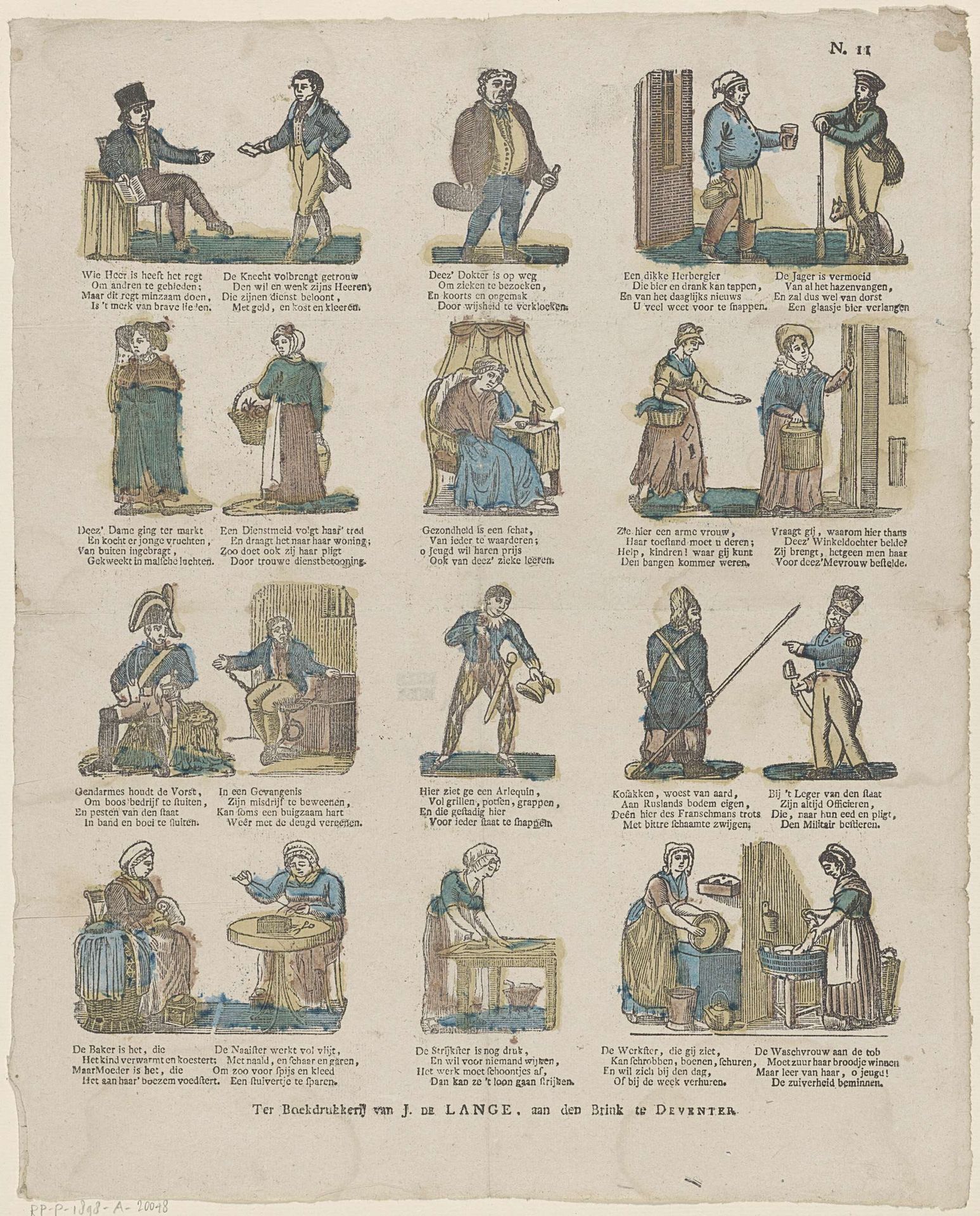 Beroepen en bezigheden by Jan de (II) Lange