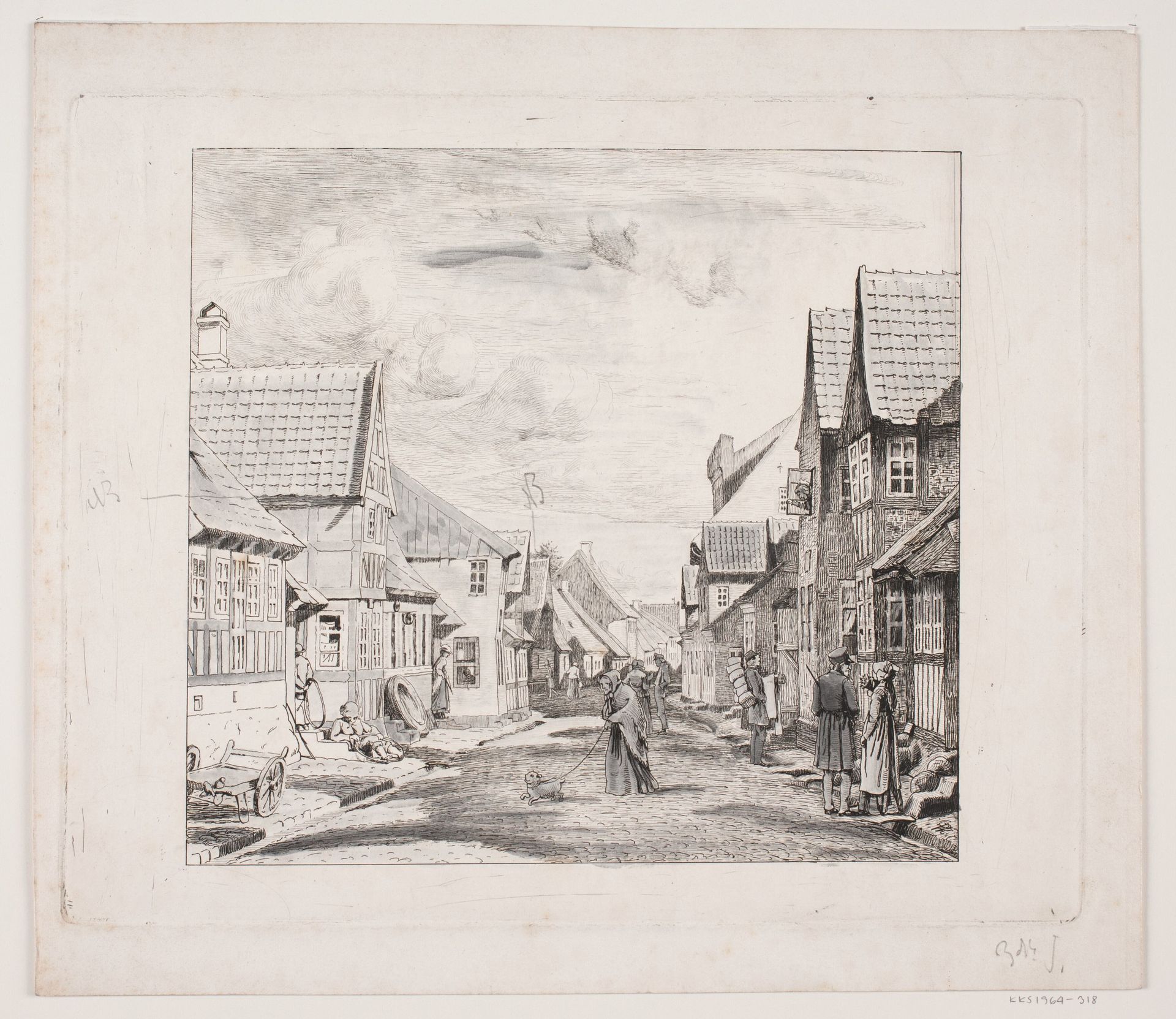 En købstadsgade by Pietro Kobke Krohn