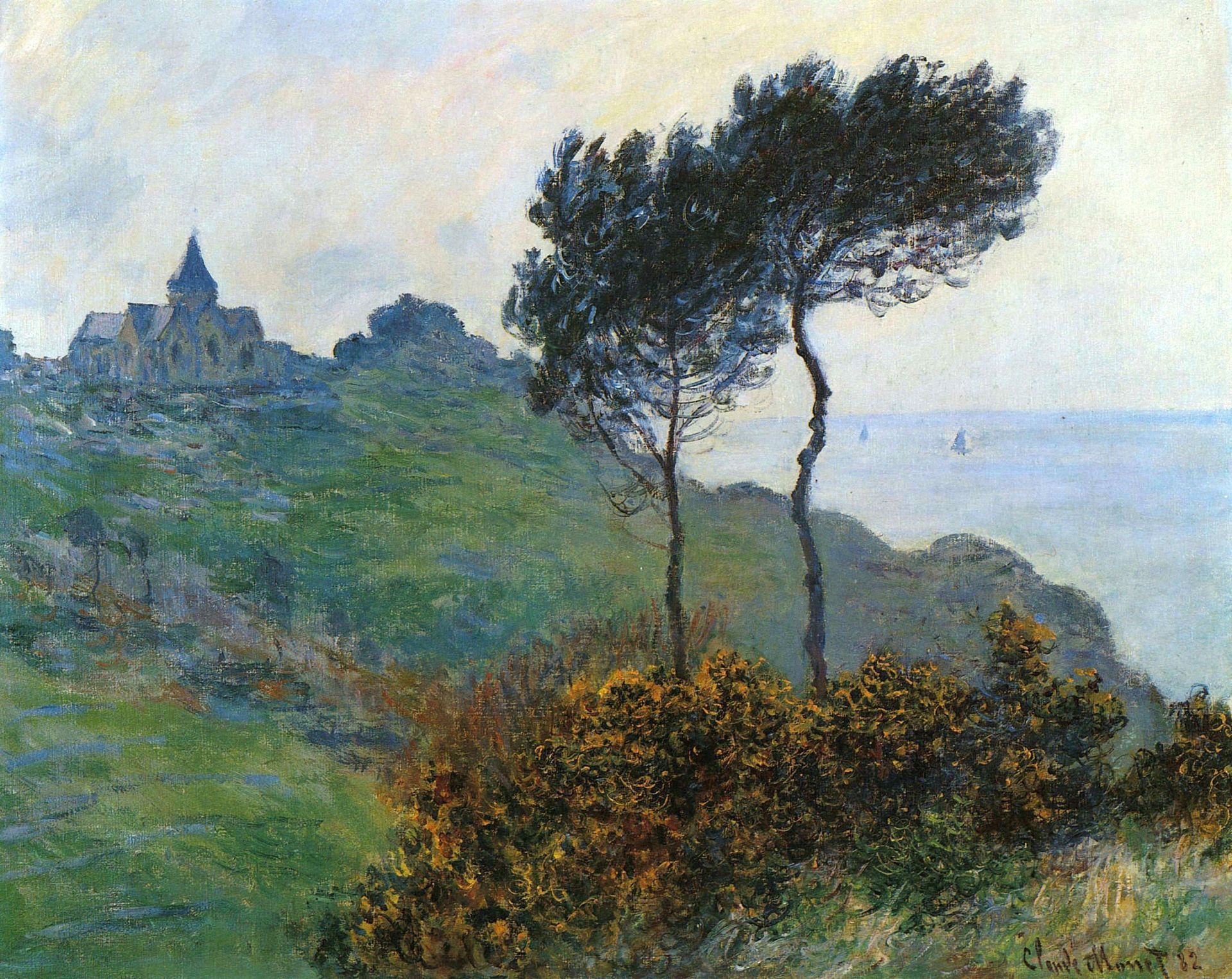 The Church at Varengaville, Grey Weather by Claude Monet