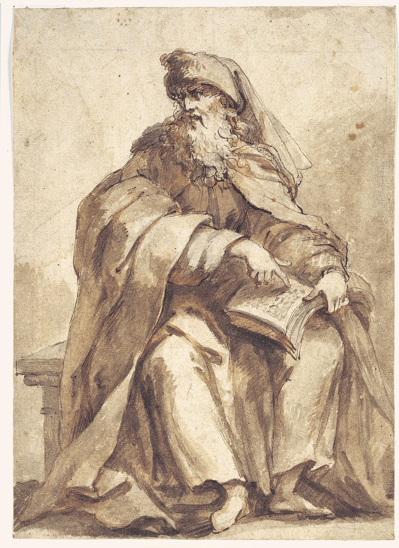 Siddende profet by Giovanni Battista Merano