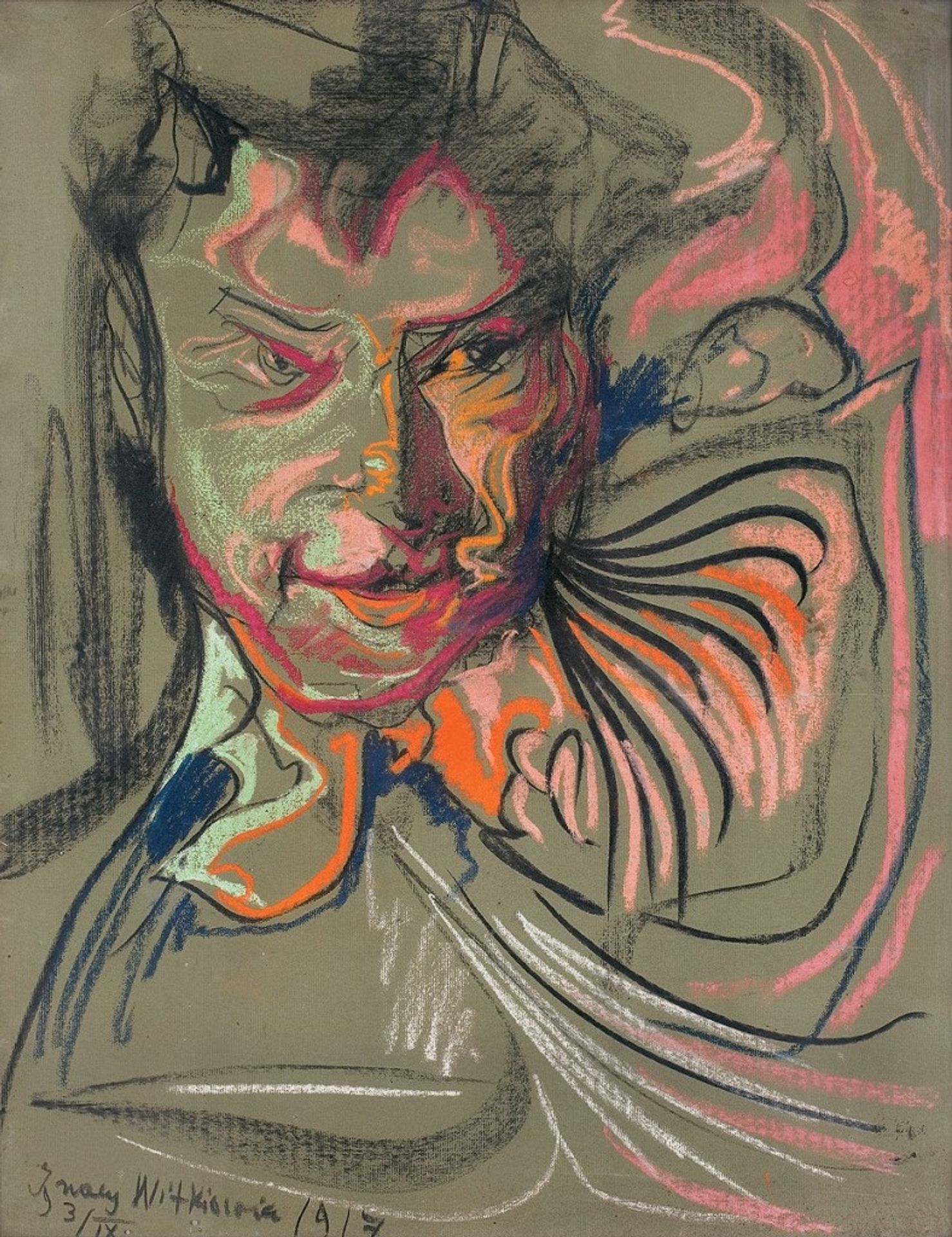 Male Portrait by Stanisław Ignacy Witkiewicz