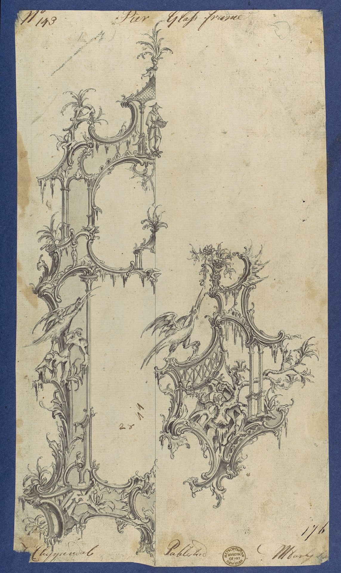 Pier Glass Frames, in Chippendale Drawings, Vol. I by Thomas Chippendale