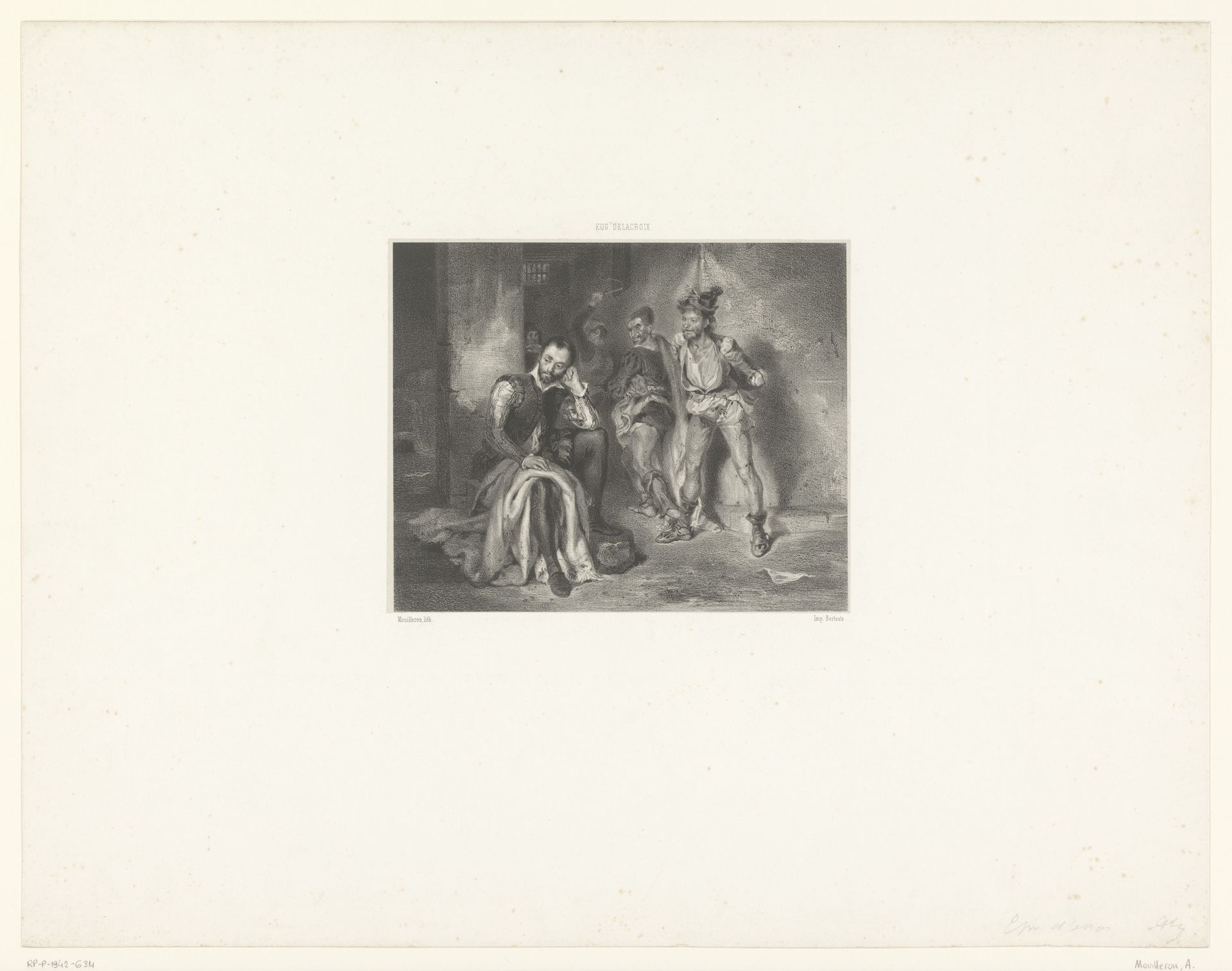 Torquato Tasso opgesloten in het gekkenhuis by Adolphe Mouilleron