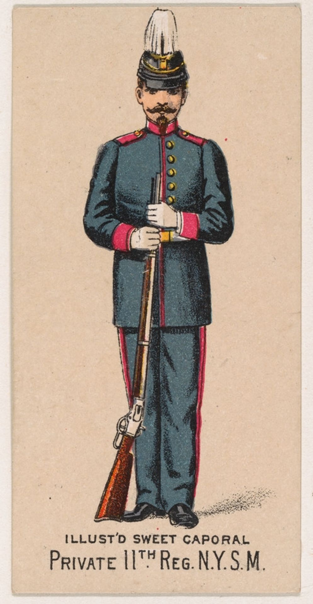 Private, 11th Regiment, New York State Militia, from the Military Series (N224) issued by Kinney Tobacco Company to promote Sweet Caporal Cigarettes by Kinney Brothers Tobacco Company