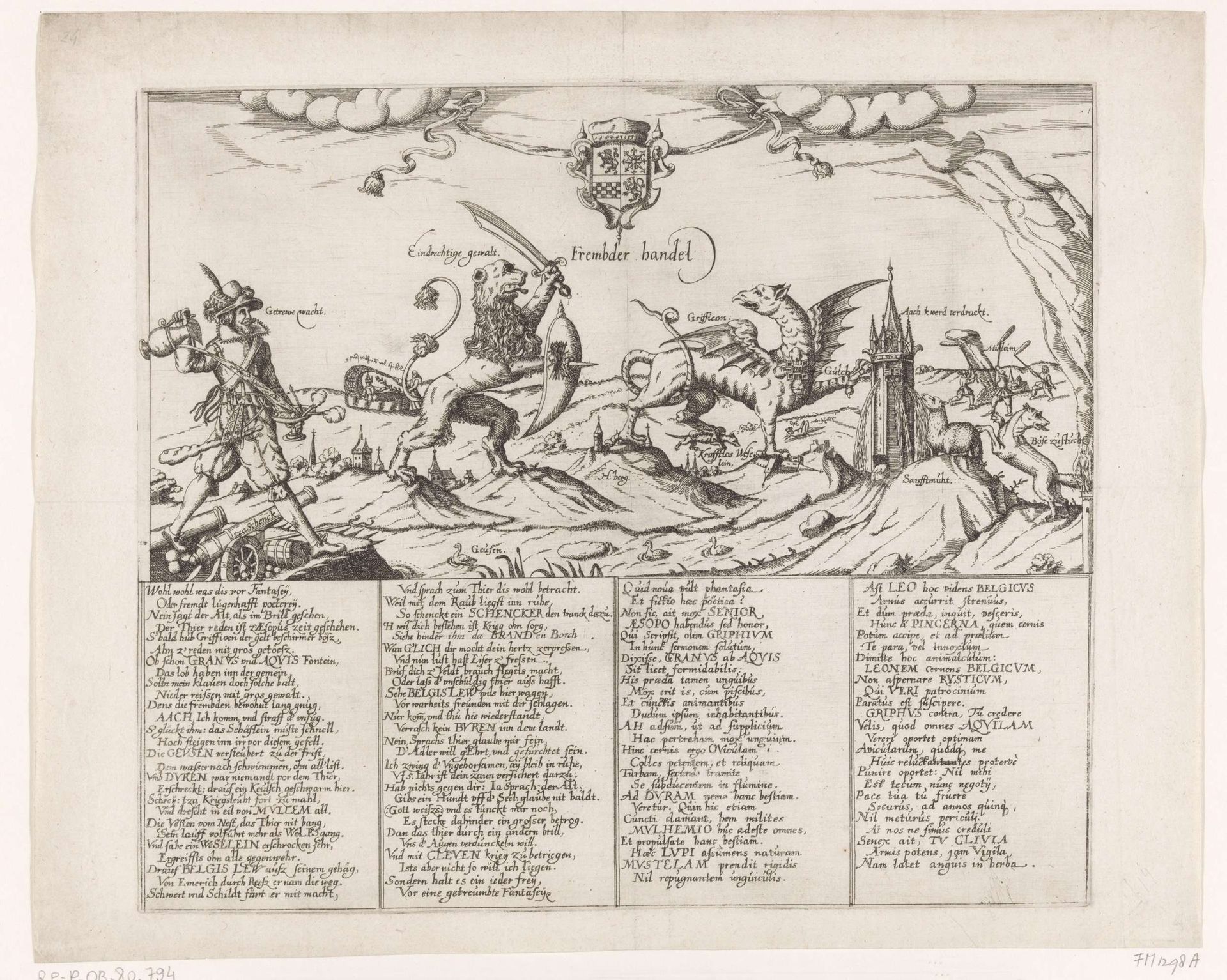 Allegorie op Maurits en Spinola in de Gulik-Kleefse kwestie, 1614 by Anonymous