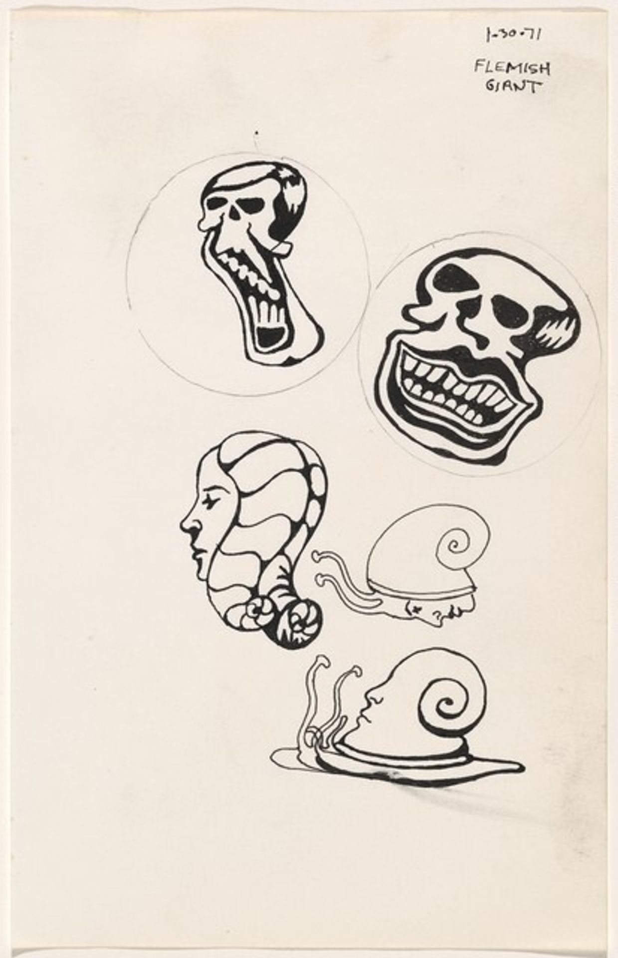 Untitled 1-30-71 [study for "tattoo" book] by James McCracken Jr.