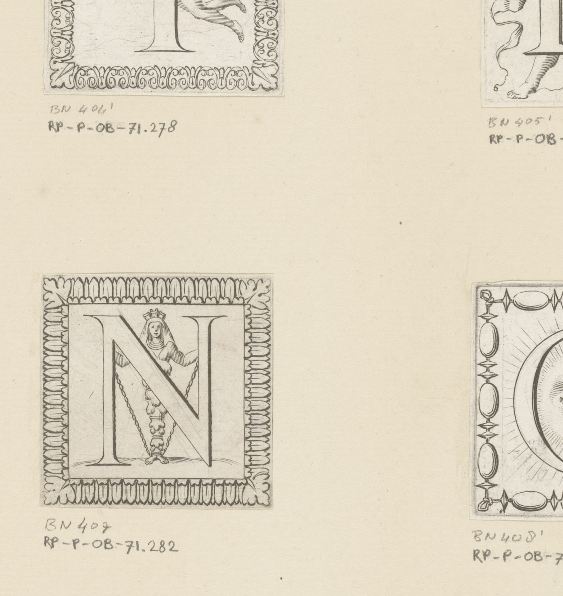 Letter N met Artemis van Efeze by Claude Mellan