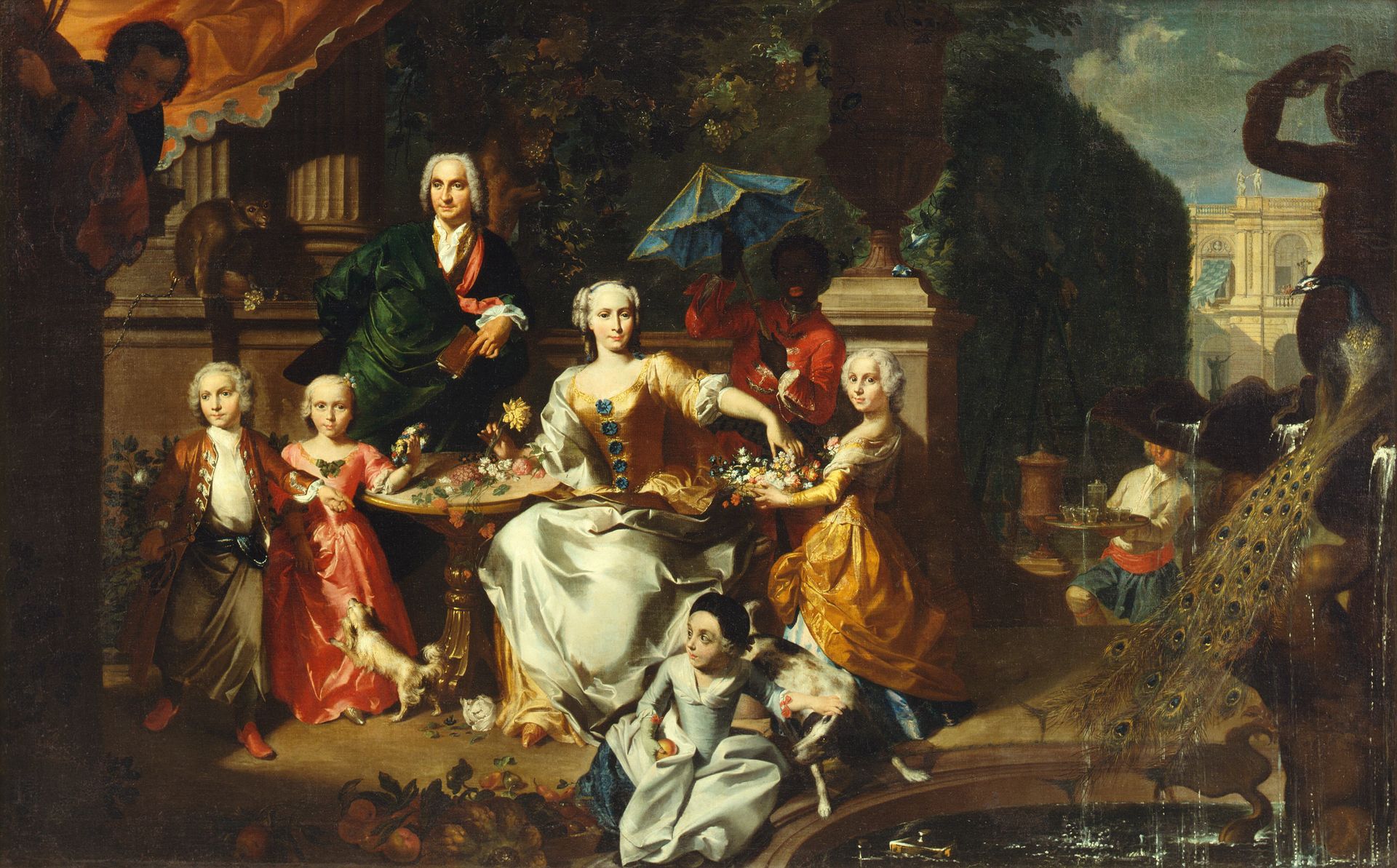 A Family Group on a Terrace in the Grounds of a Villa. Possibly the English Businessman George Jackson and his Family by Marcus Tuscher