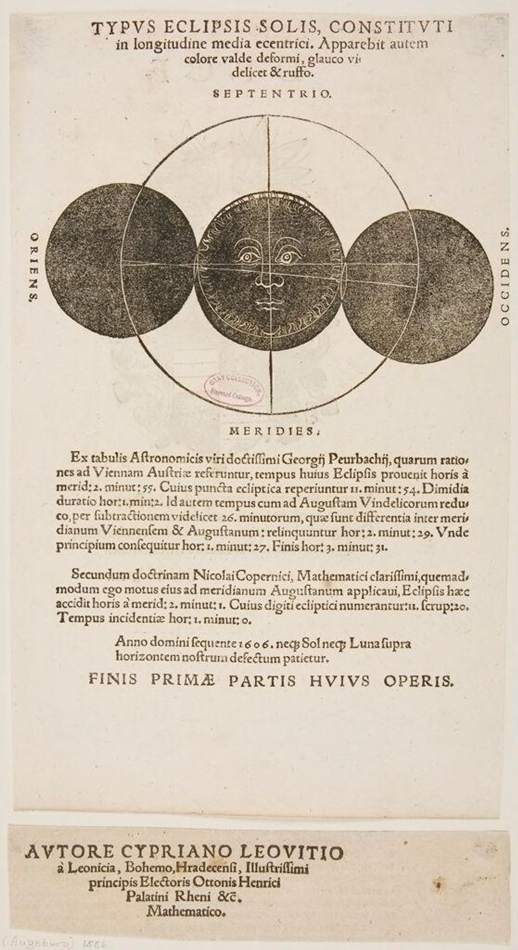 Illustration from Cyprianus von Leowitz, Eclipsium omnium ab anno 1554 usque in annum domini 1606.  Augsburg, Philipp Ulhart, 1556 by Anonymous