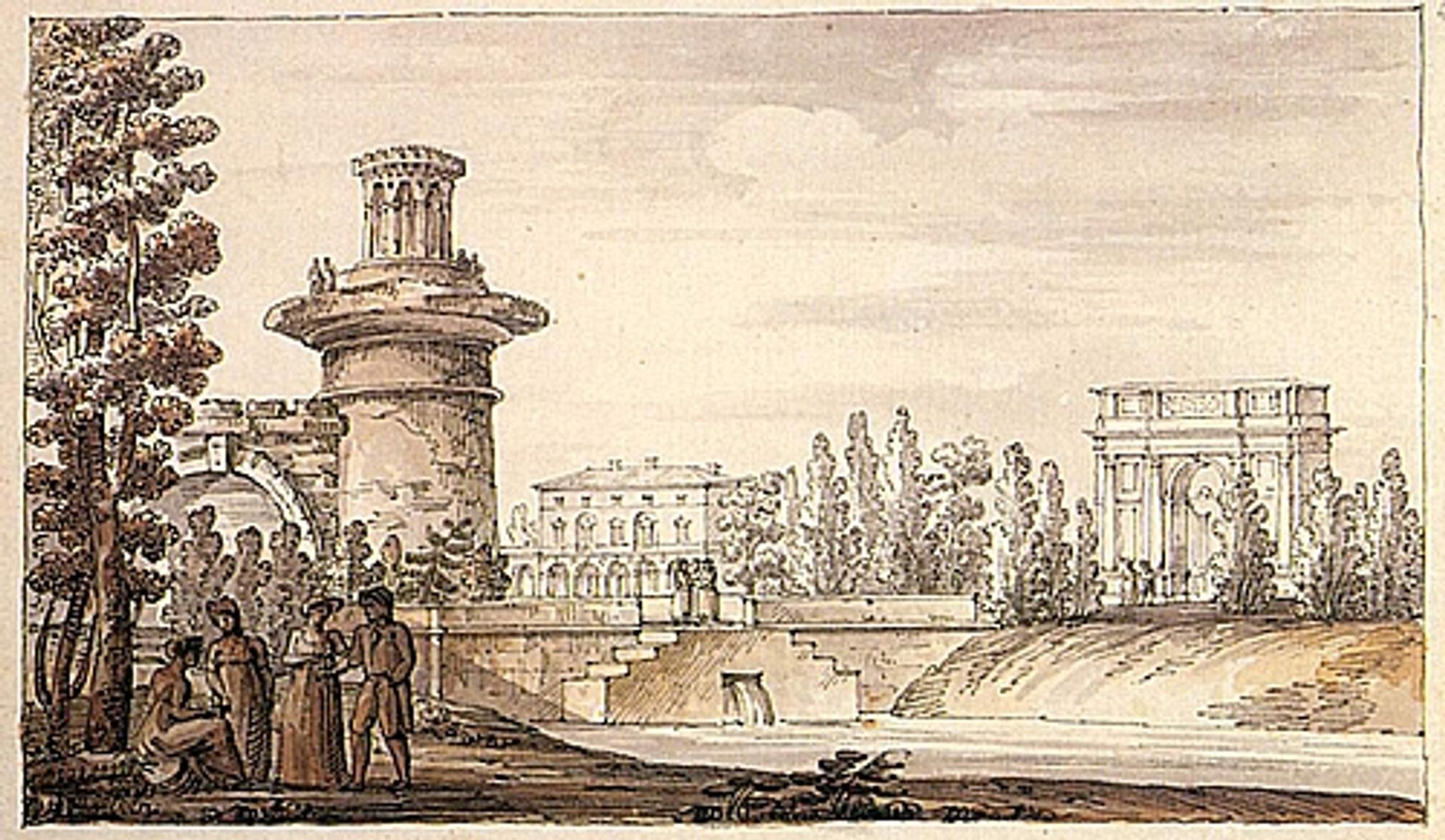 Ruined tower and Orlovsky gate by Giacomo Quarenghi