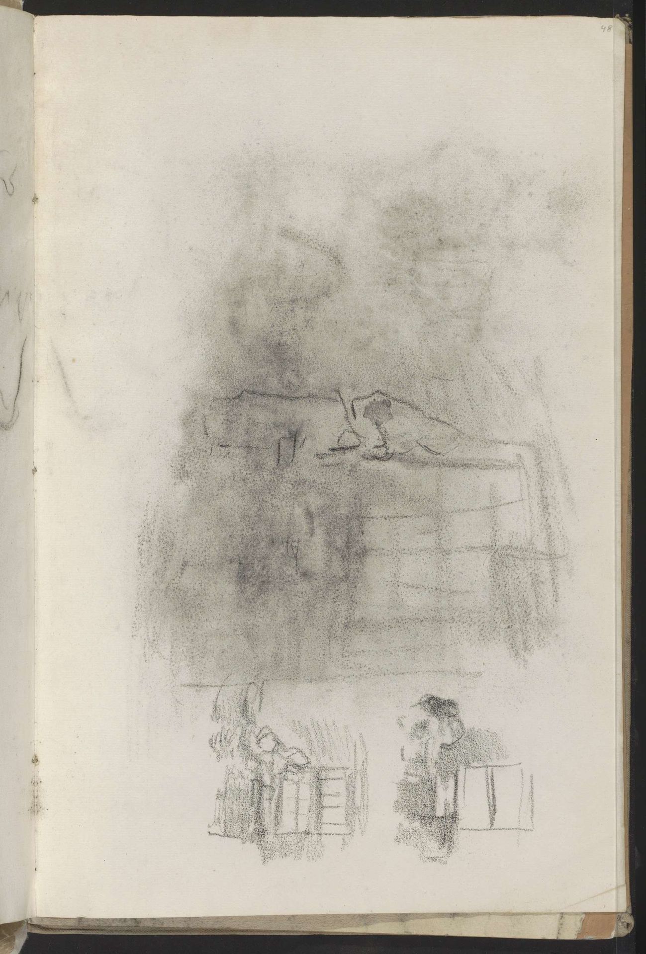 Handwerkende figuur bij een venster by Albert Neuhuys