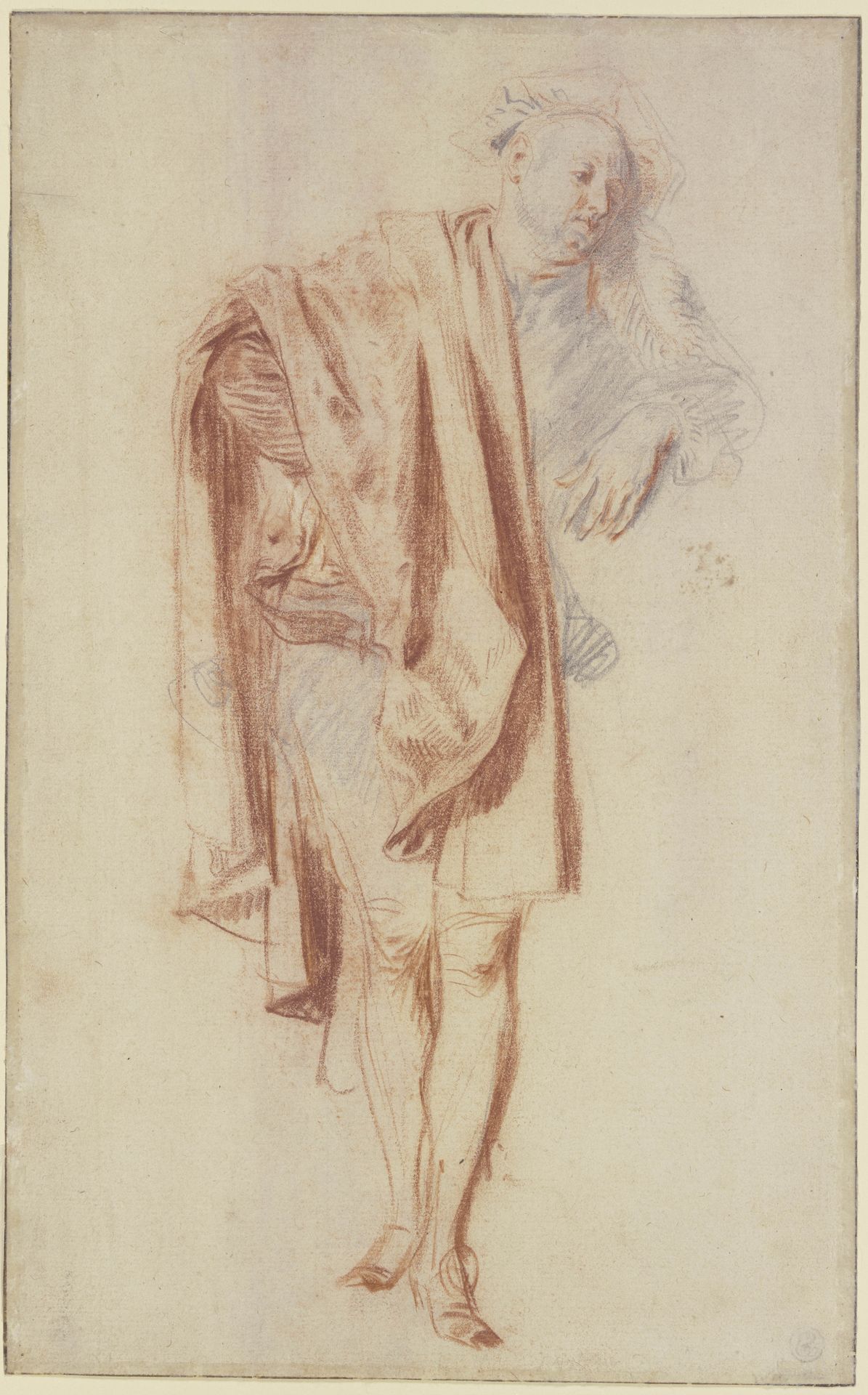 Standing Male Figure (Nicolas Vleughels_) by Jean-Antoine Watteau