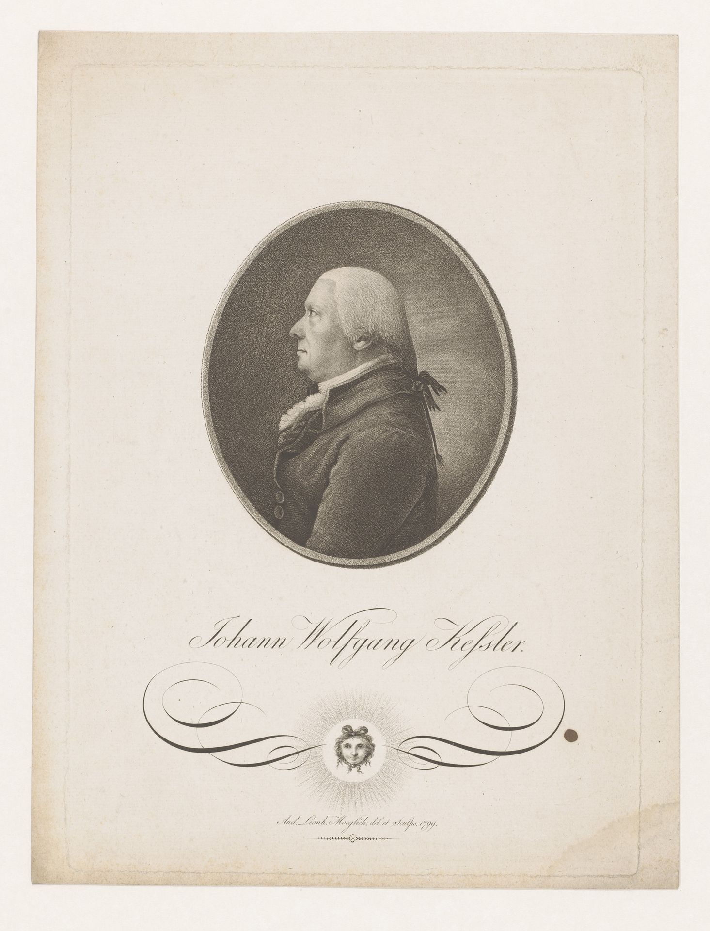 Portret van Johan Wolffgang Kessler by Andreas Leonhard Moeglich