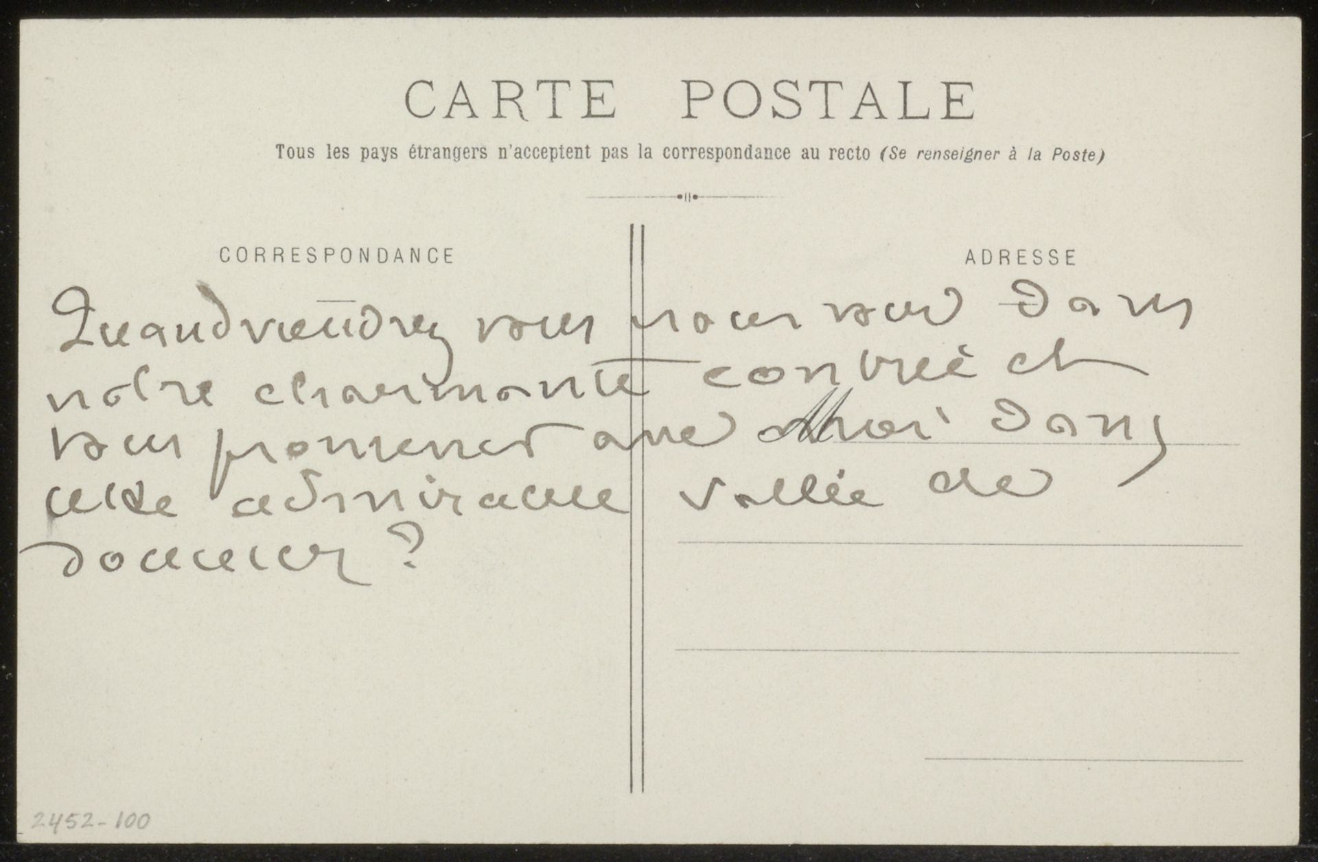 Prentbriefkaart aan Andries Bonger by Emile Bernard