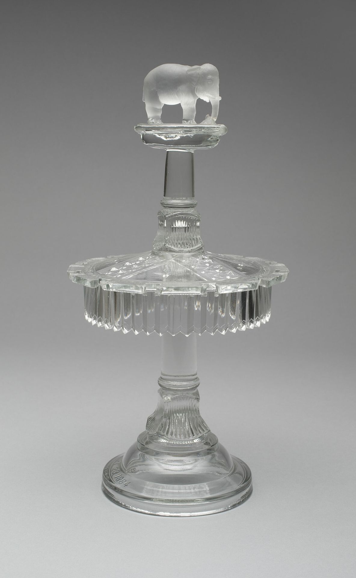 "Jumbo"/Elephant pattern spoon rack by Canton Glass Company